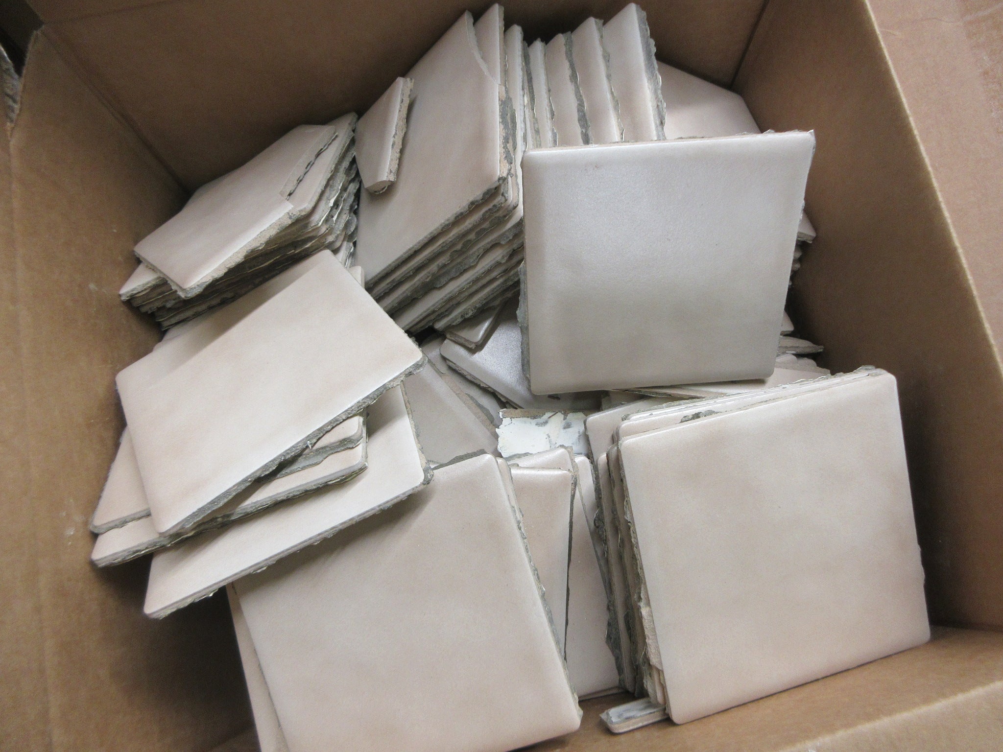 Lot of Square Ceramic Tan Tile