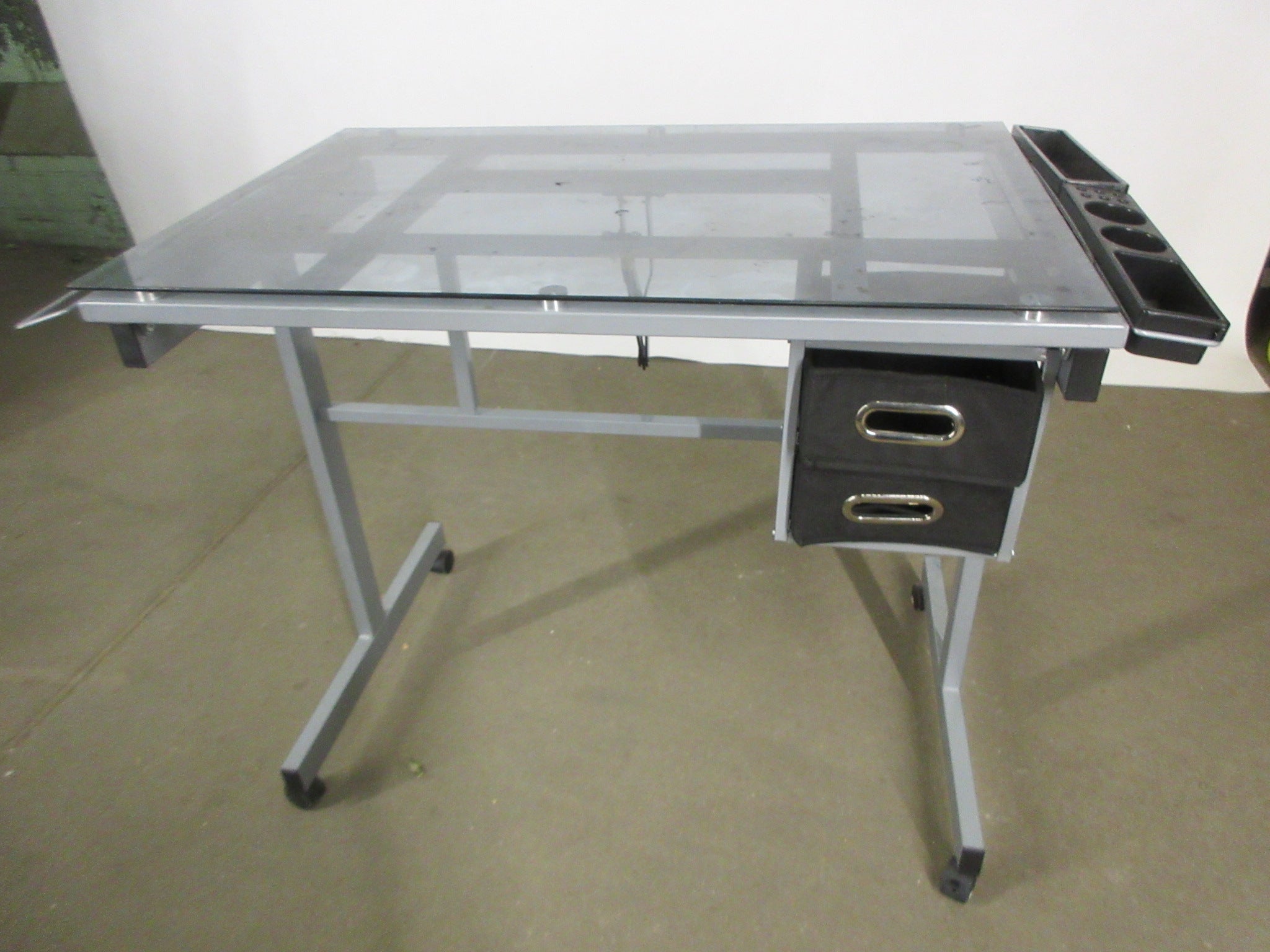 Glass Top Adjustable Drafting Desk
