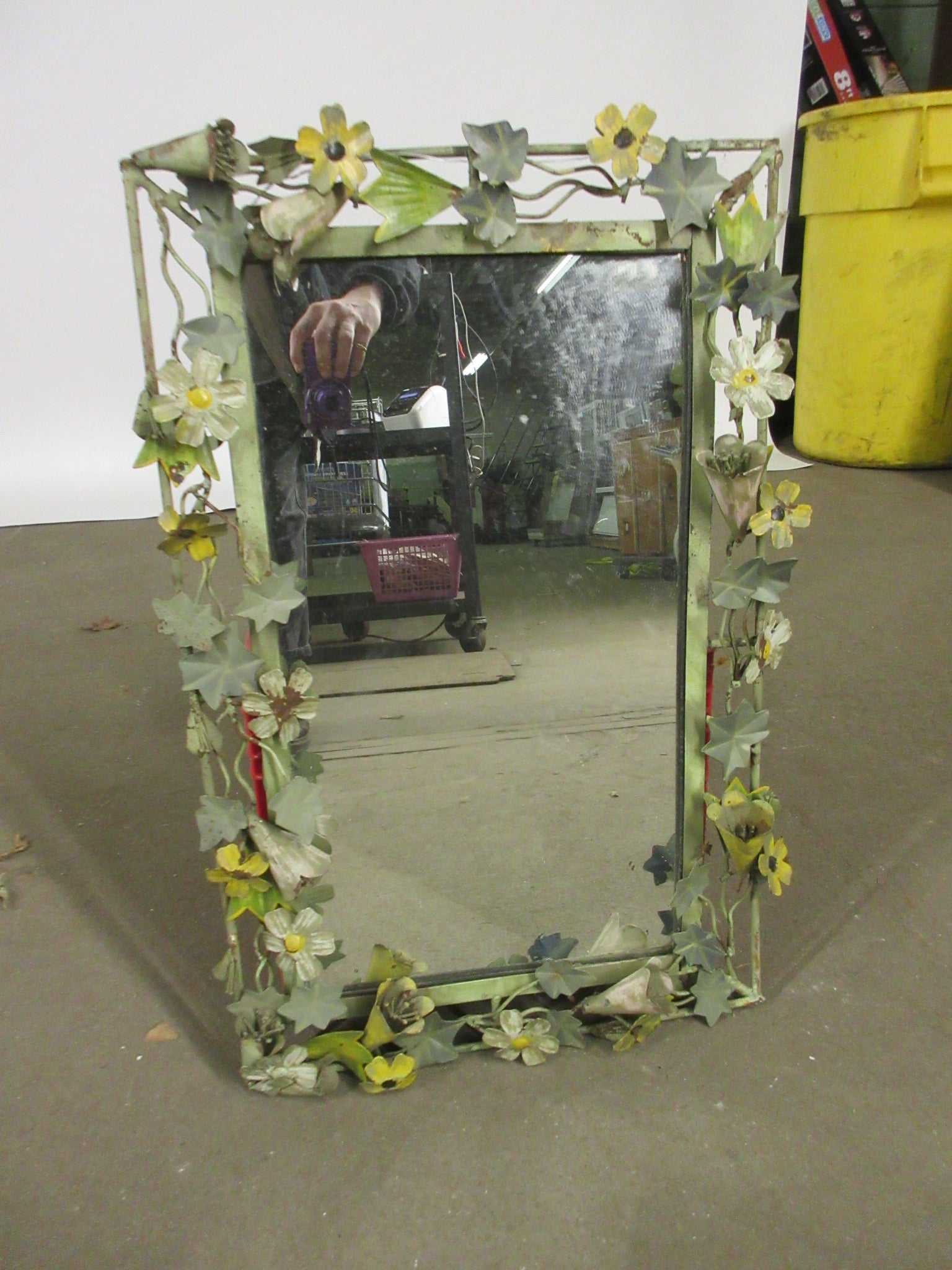 Vintage Floral Frame Mirror