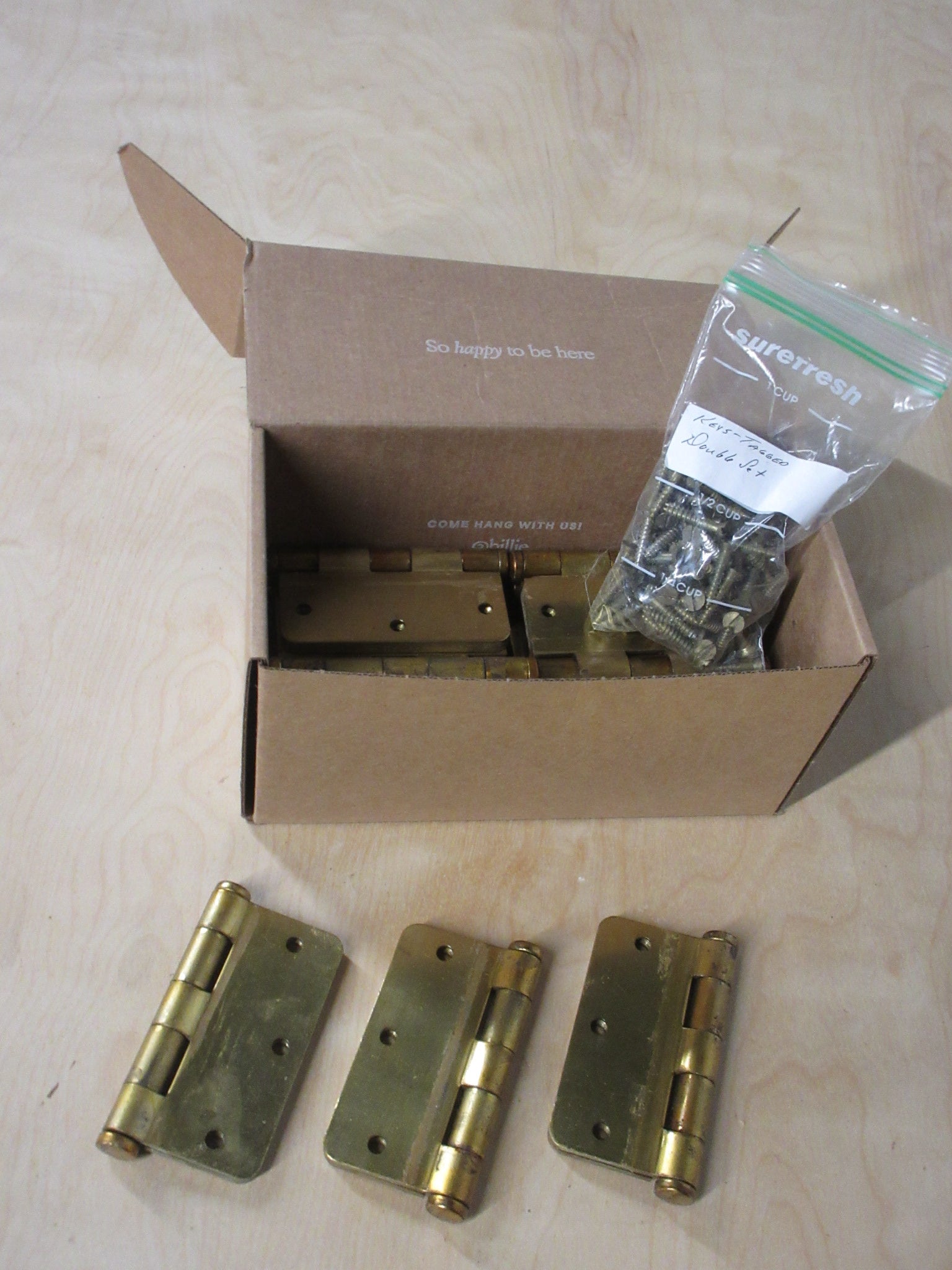 Lot of 22 Brass Hinges
