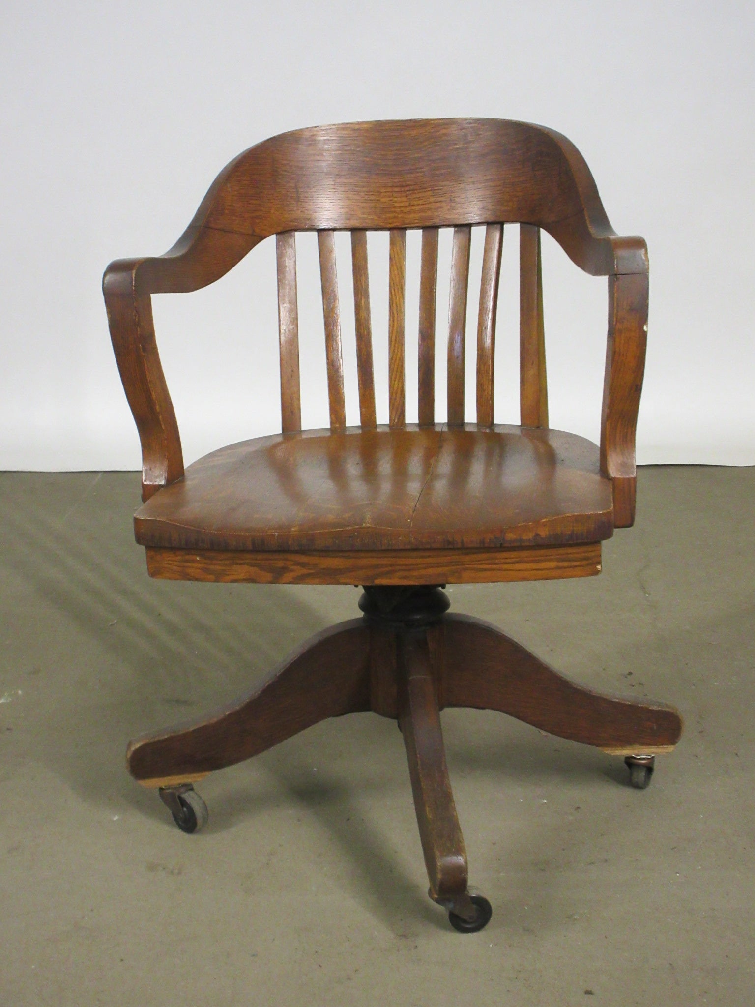 Wooden Wheeled Desk Chair