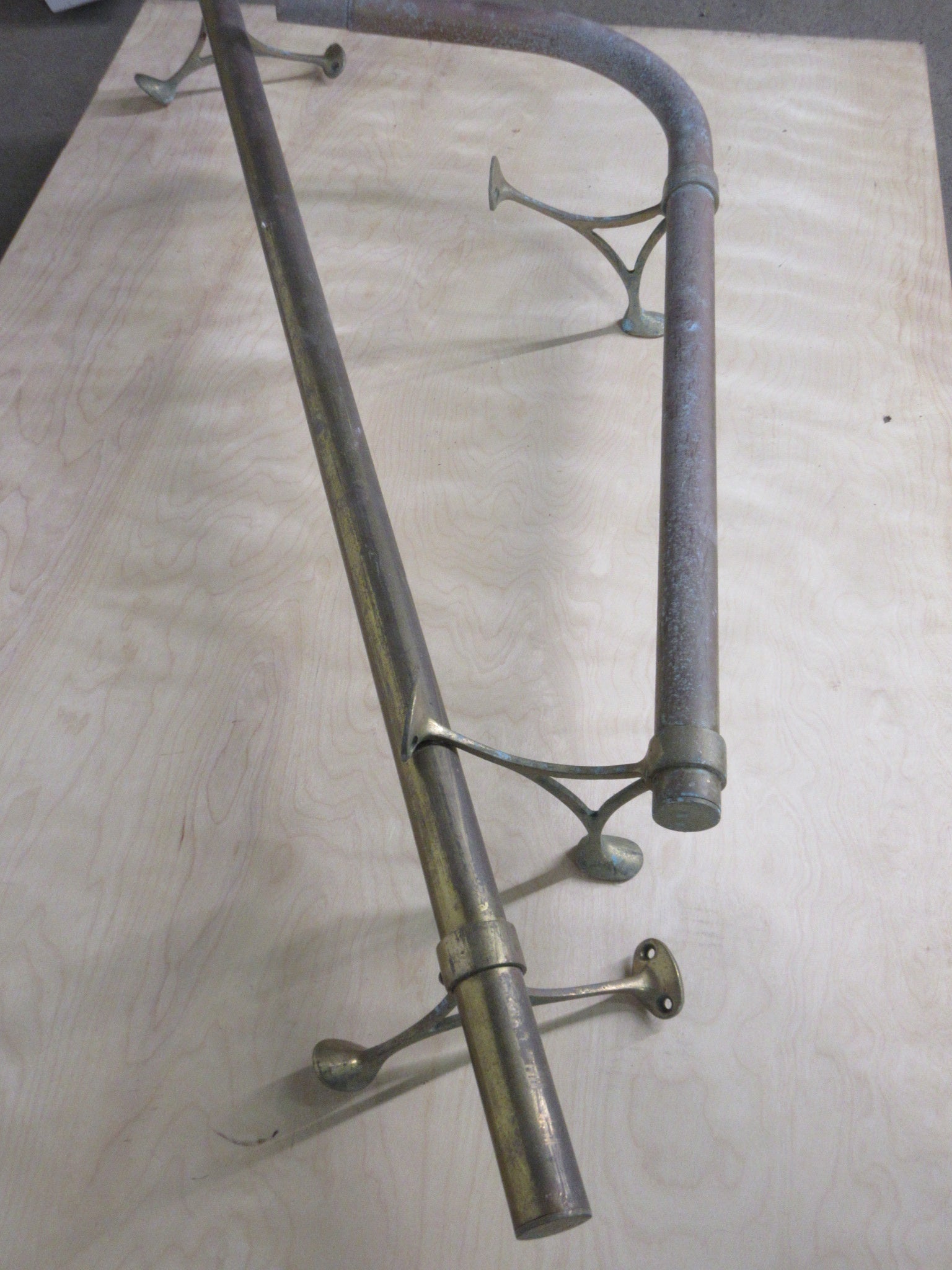 Brass Foot Rail with Brackets (Two Pieces)
