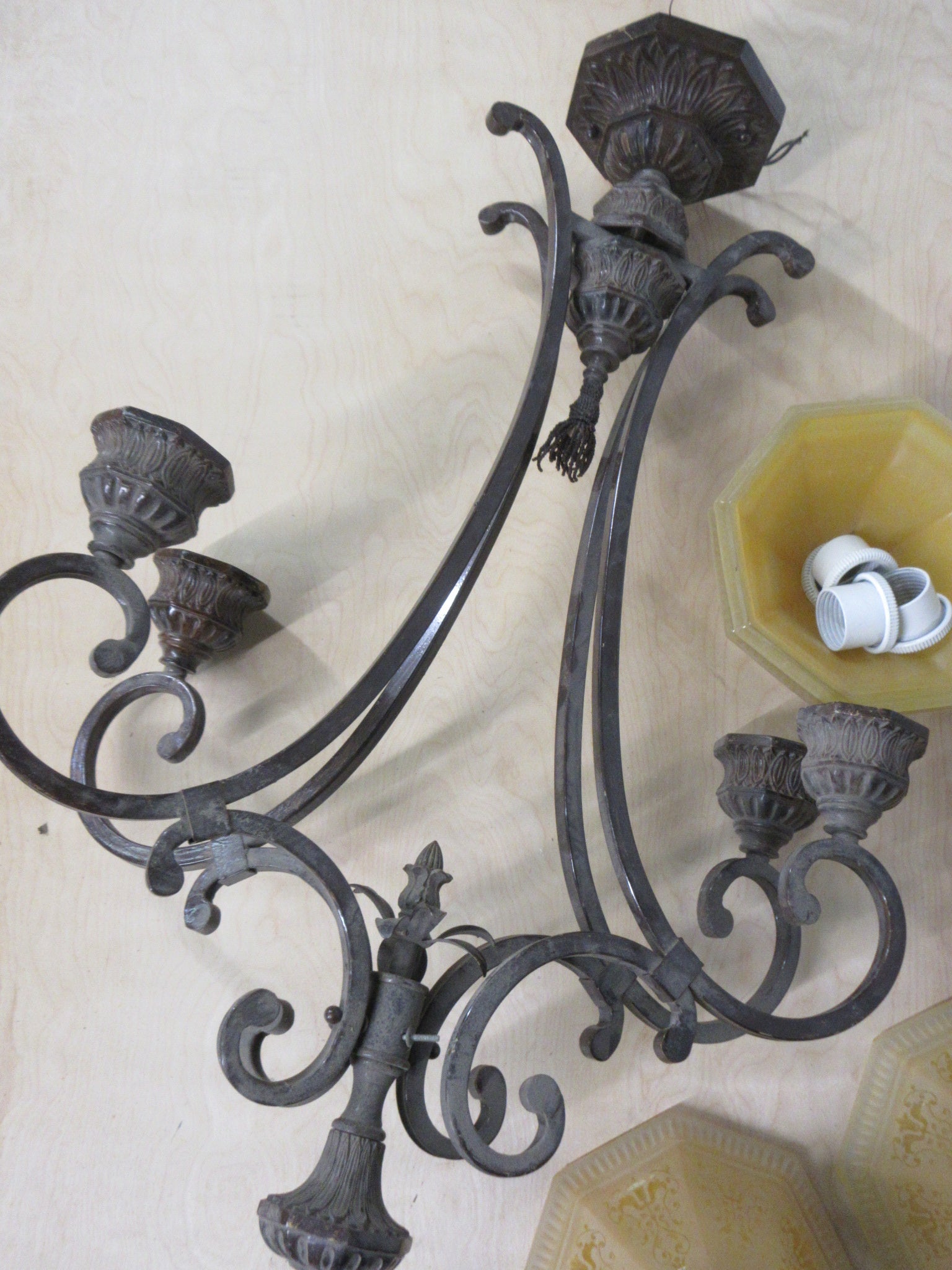 Four Pendant Ceiling Mount Chandelier