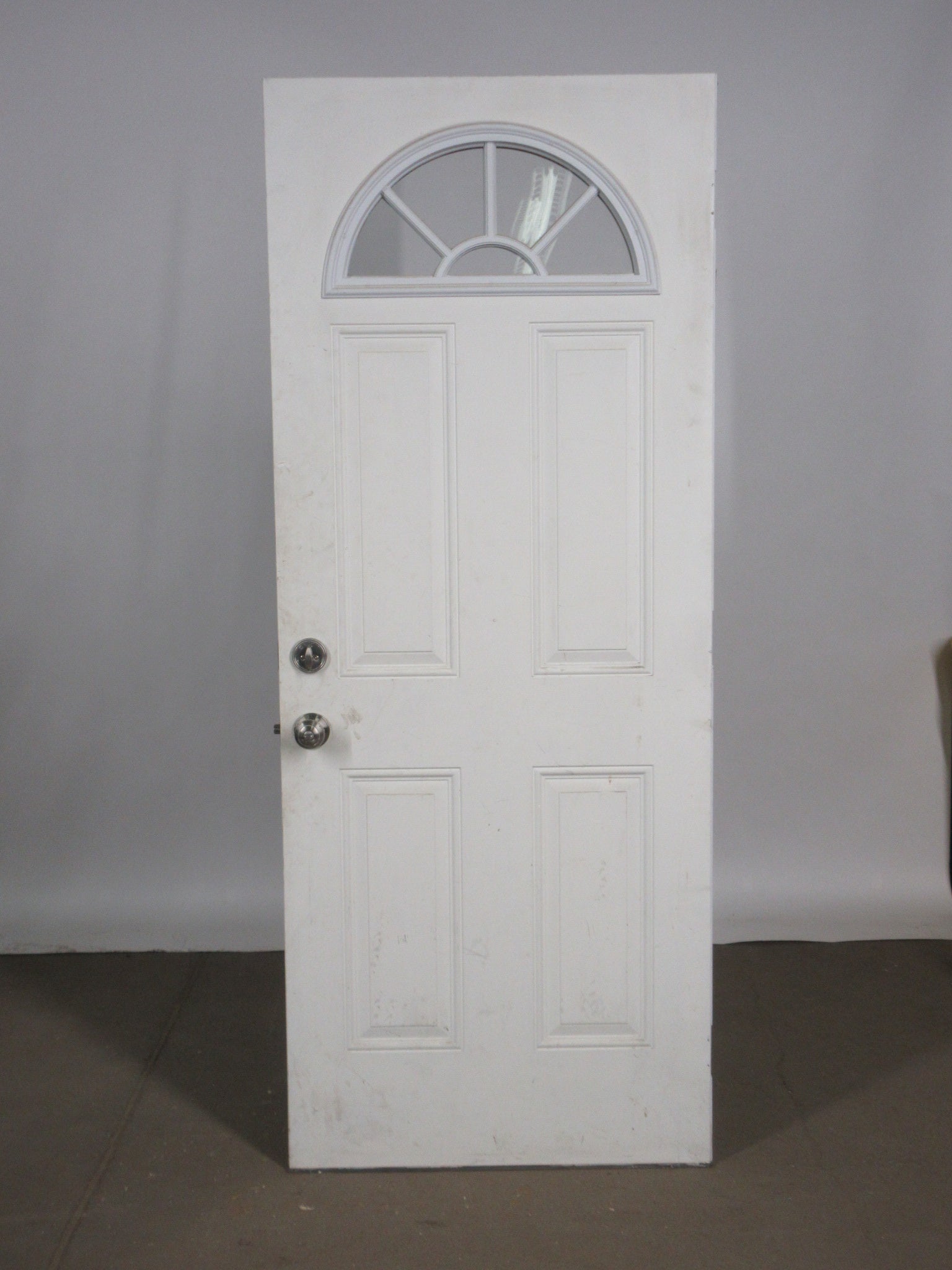 Entry Door with Beveled Glass Arched Window