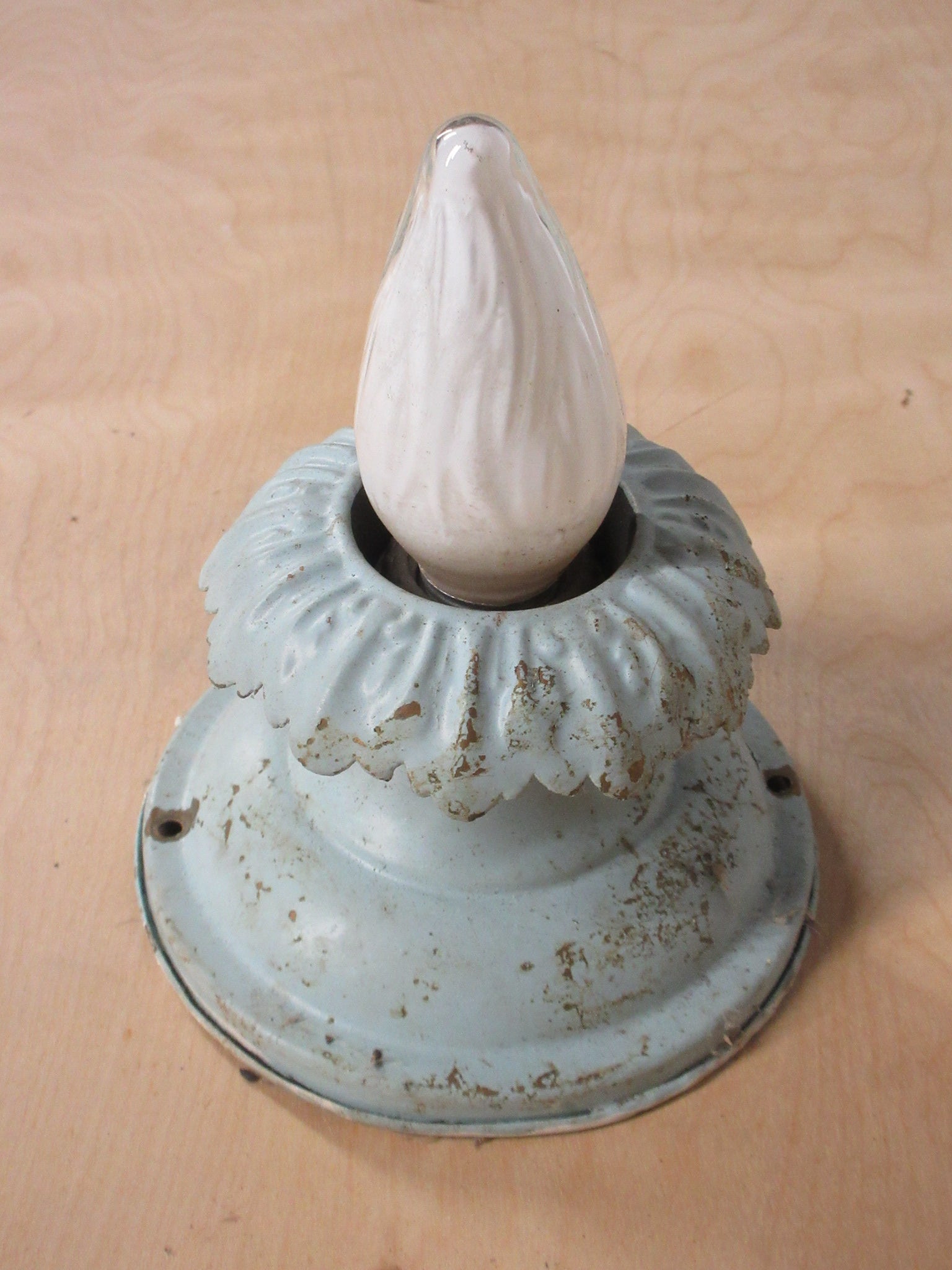 Painted Brass Ceiling Mount Sconce