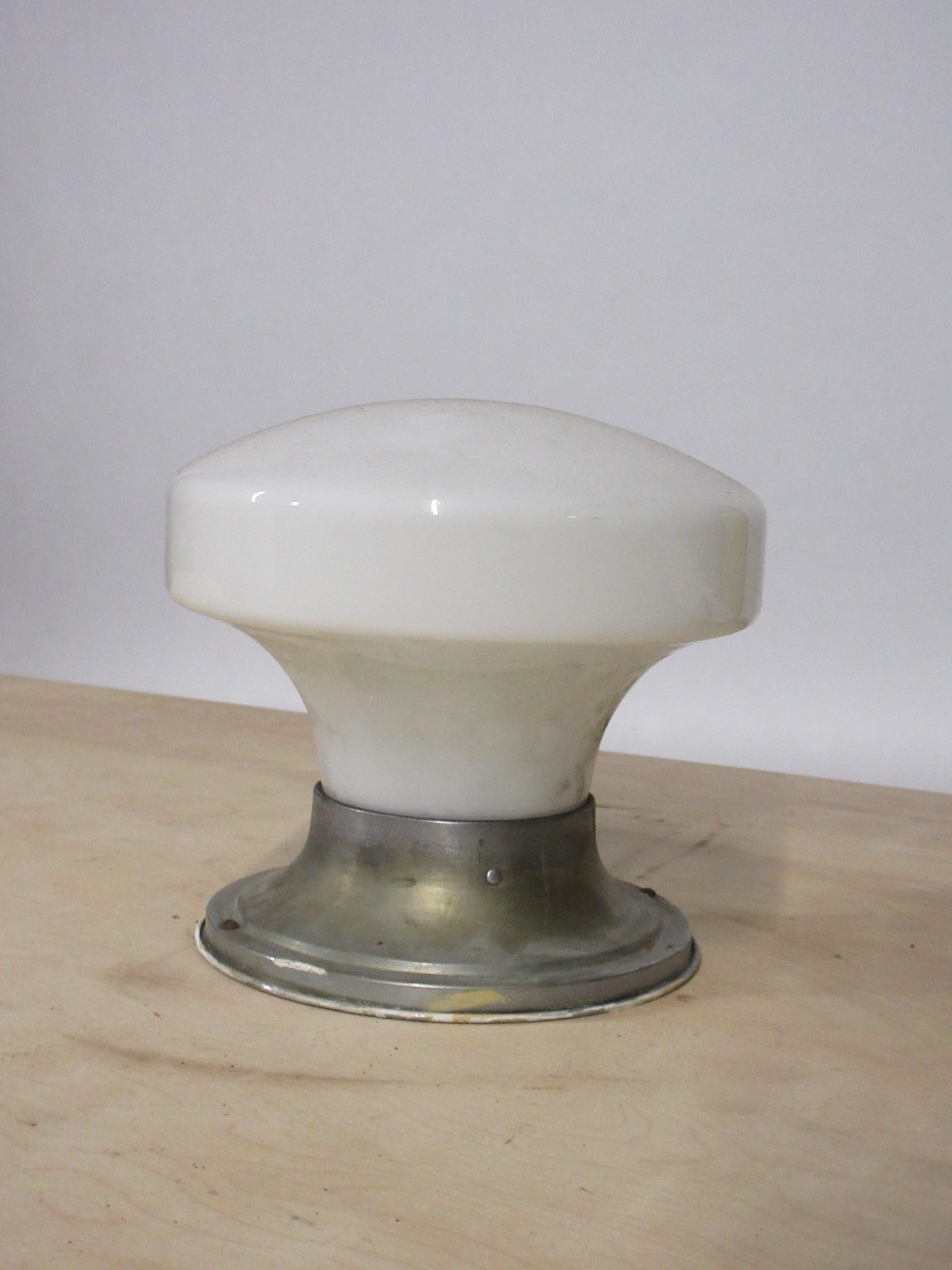 Ceiling Mount Light Fixture with White Glass Shade