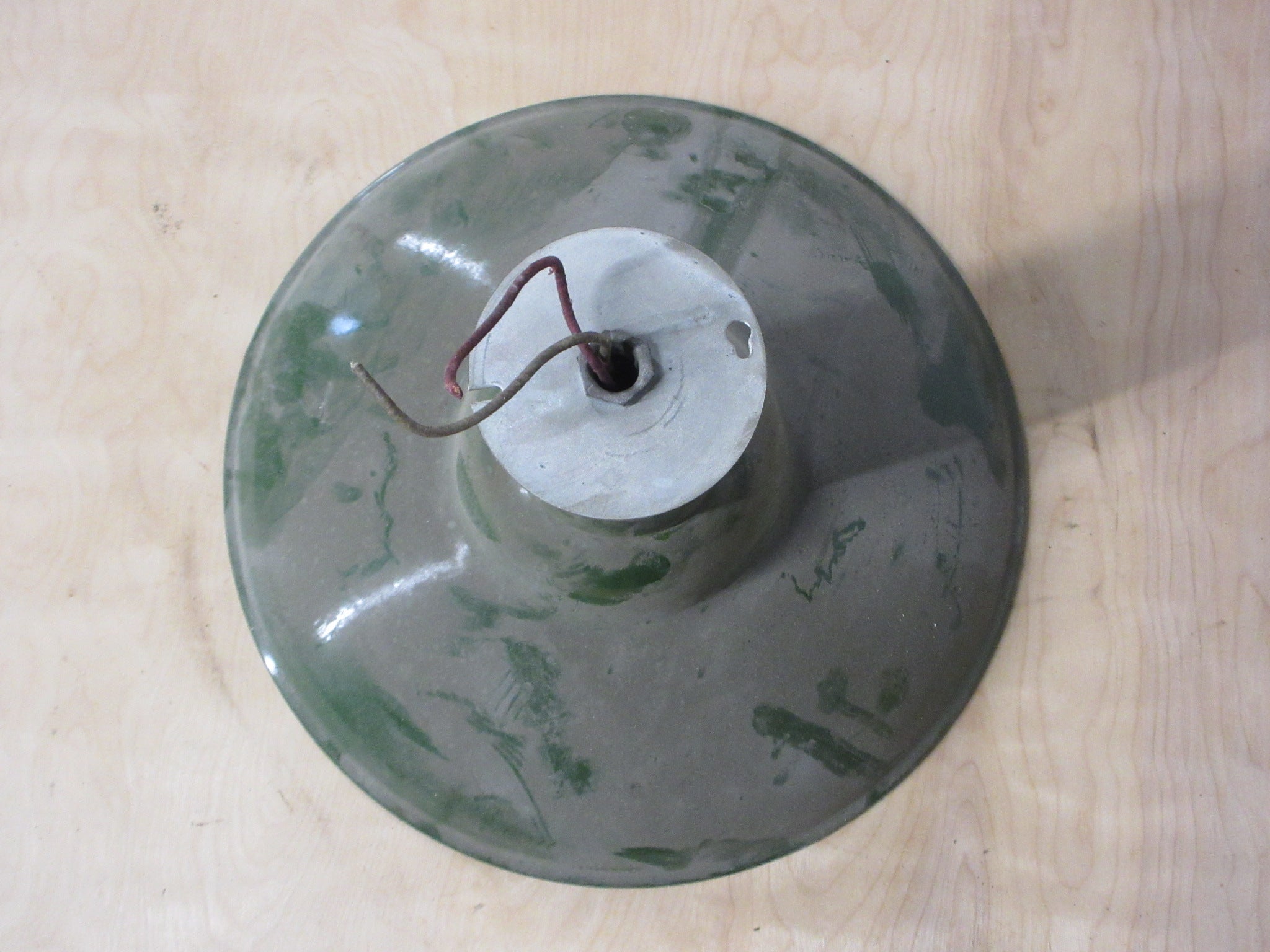 Industrial Green Disc Ceiling Mount Light