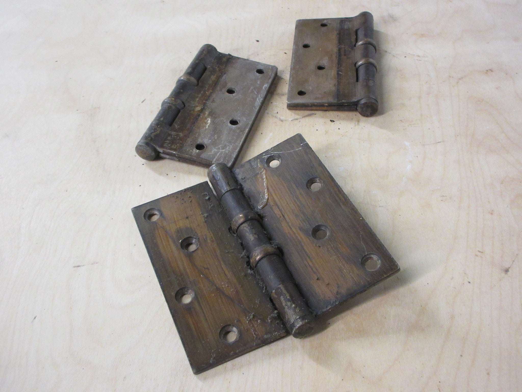 Set of Three Brass Hinges