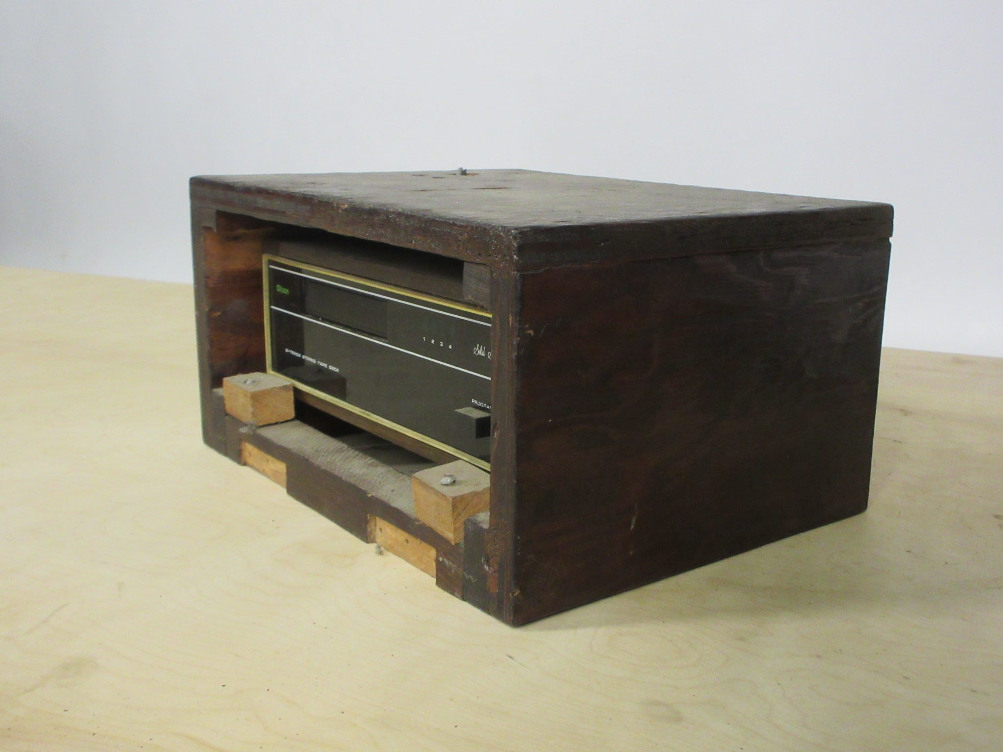 Vintage 8 Track Player in Wooden Frame (As Is)
