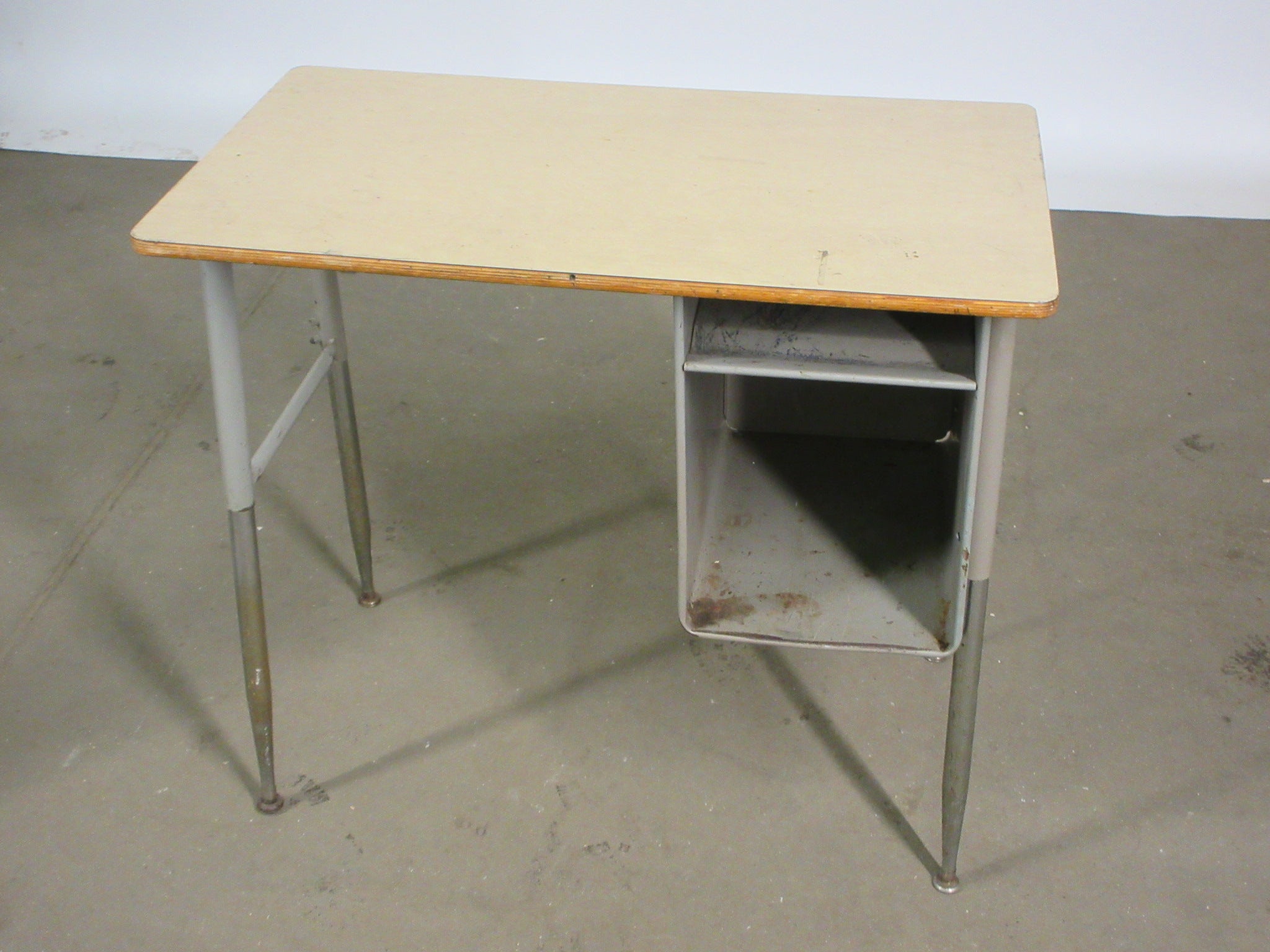 Vintage Metal Desk with Storage