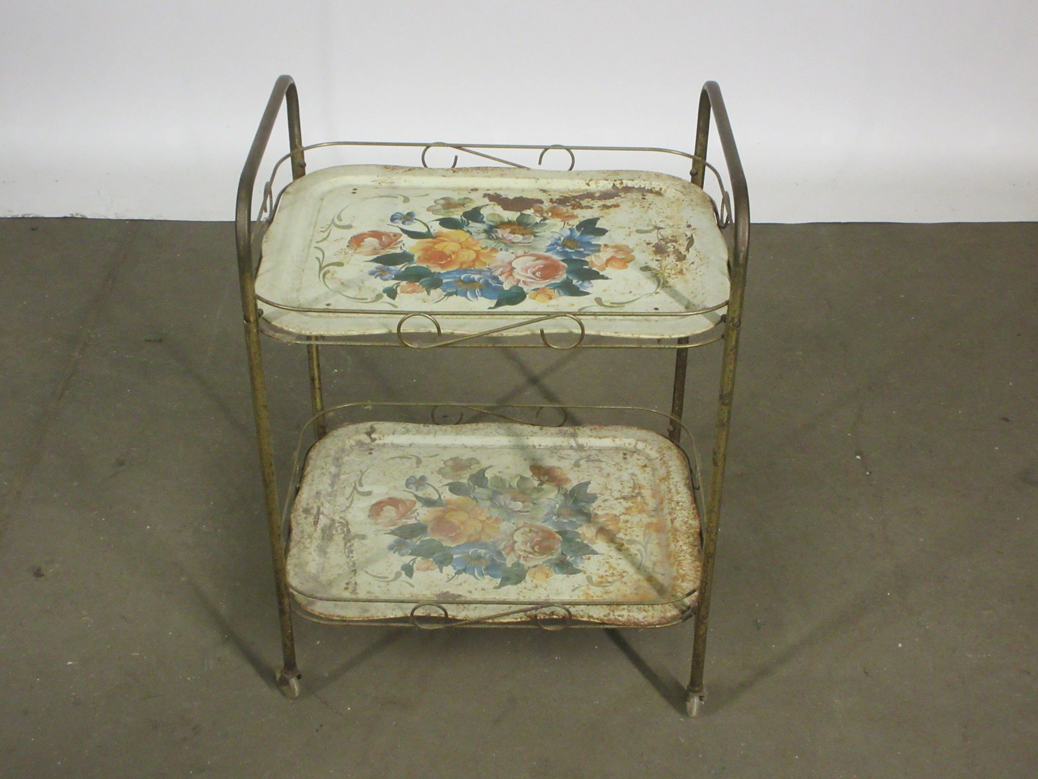 Vintage Floral Bar Cart