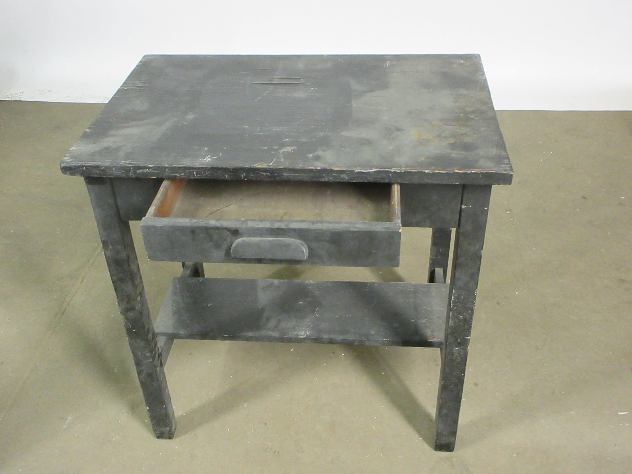 Vintage Black Wooden Desk