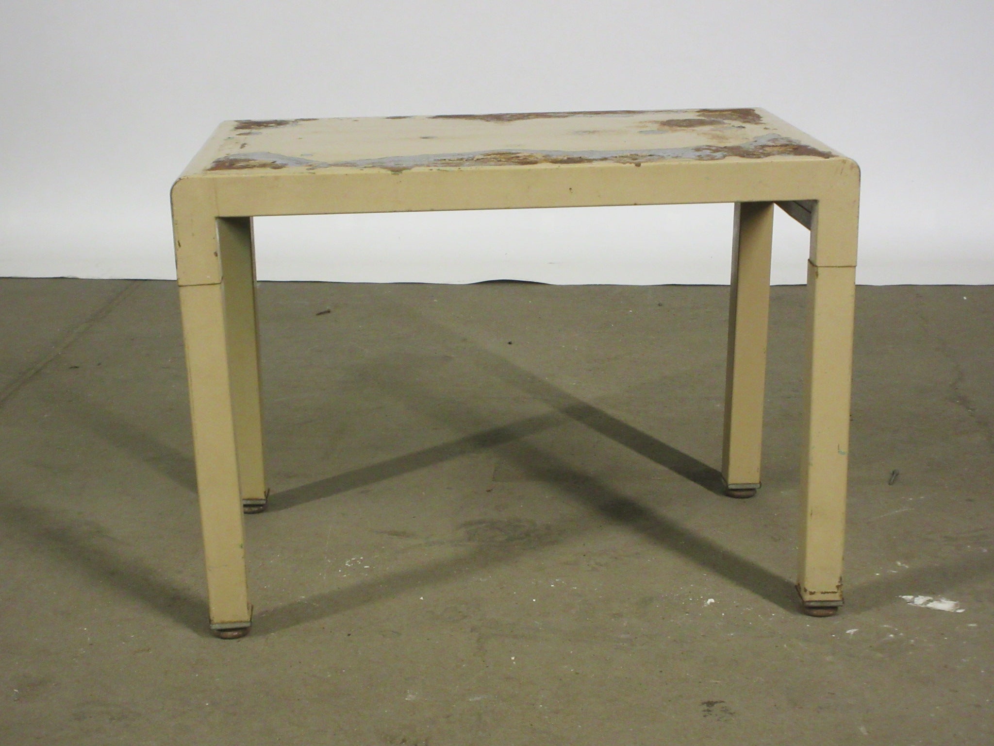 Vintage Distressed Metal Norman Bel Geddes for Simmons Bench