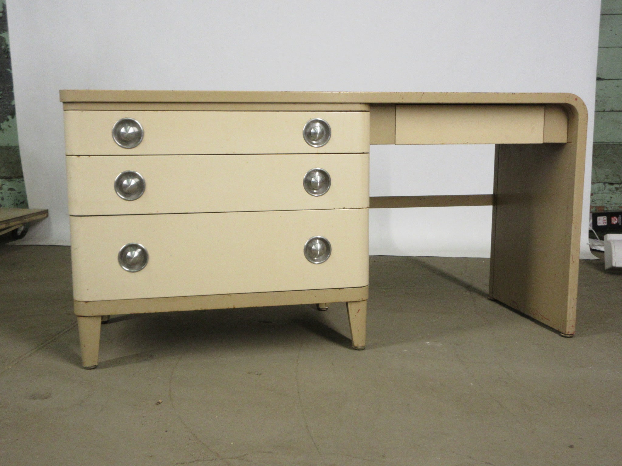 Vintage Metal Norman Bel Geddes for Simmons Desk with Four Drawers