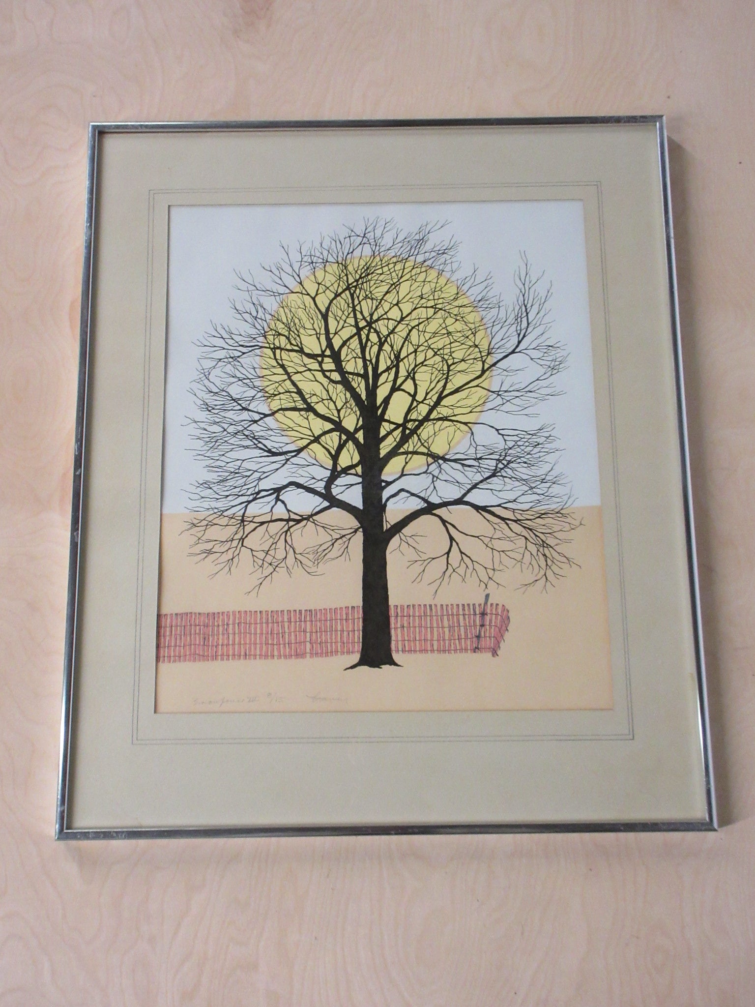 Tree with Sun Print