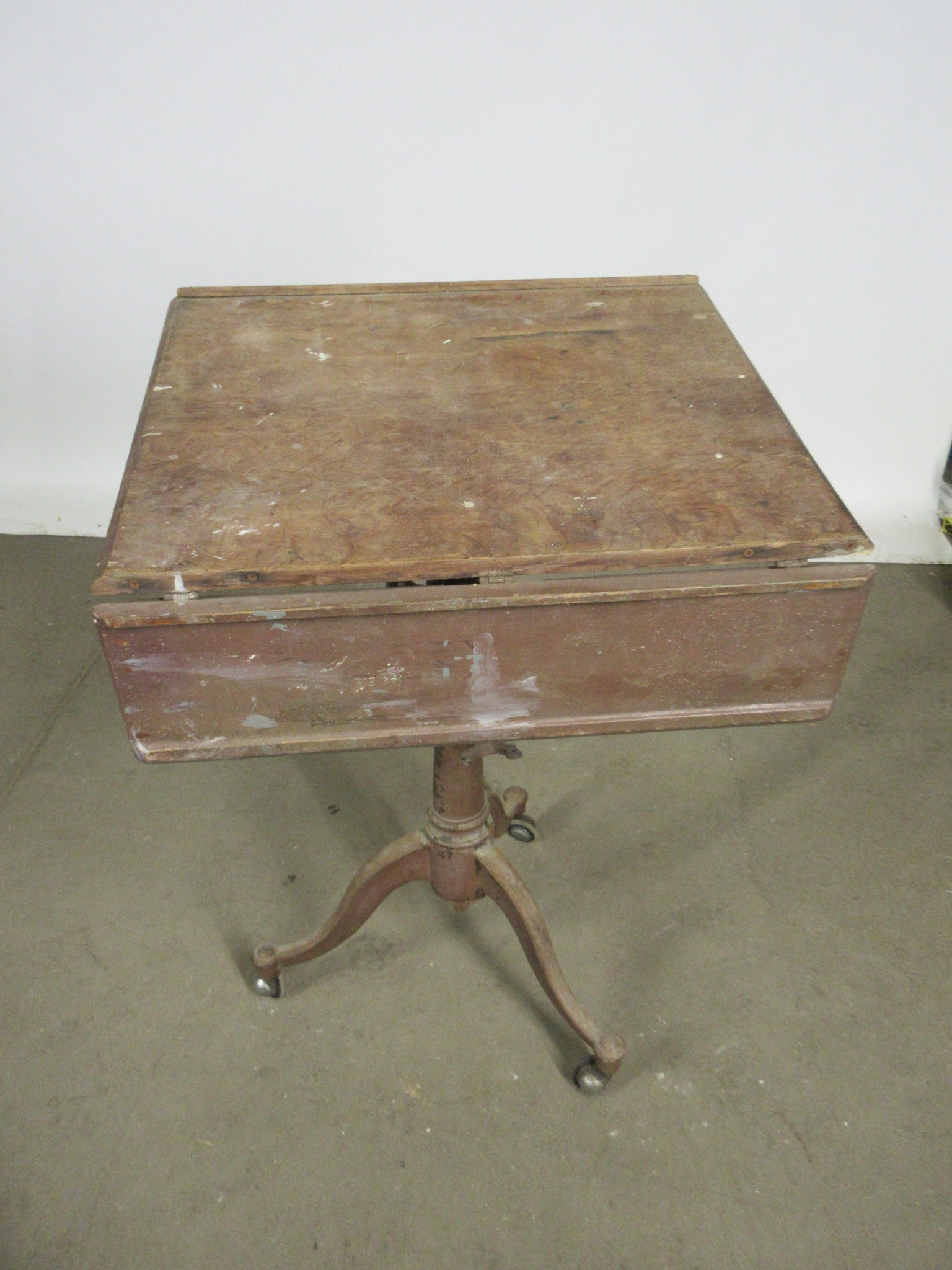 Industrial Base Adjustable Drafting Table on Casters