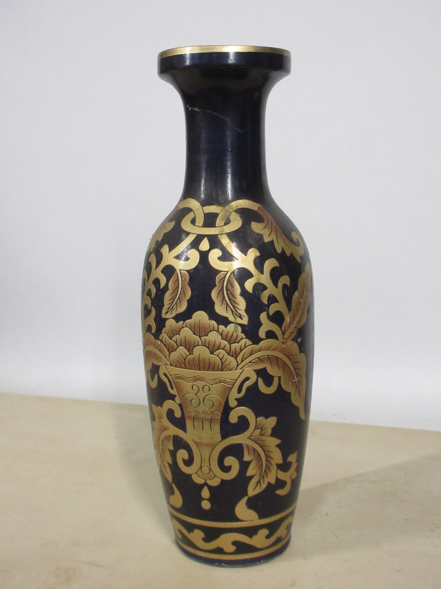 Gold Accent Ceramic Vase