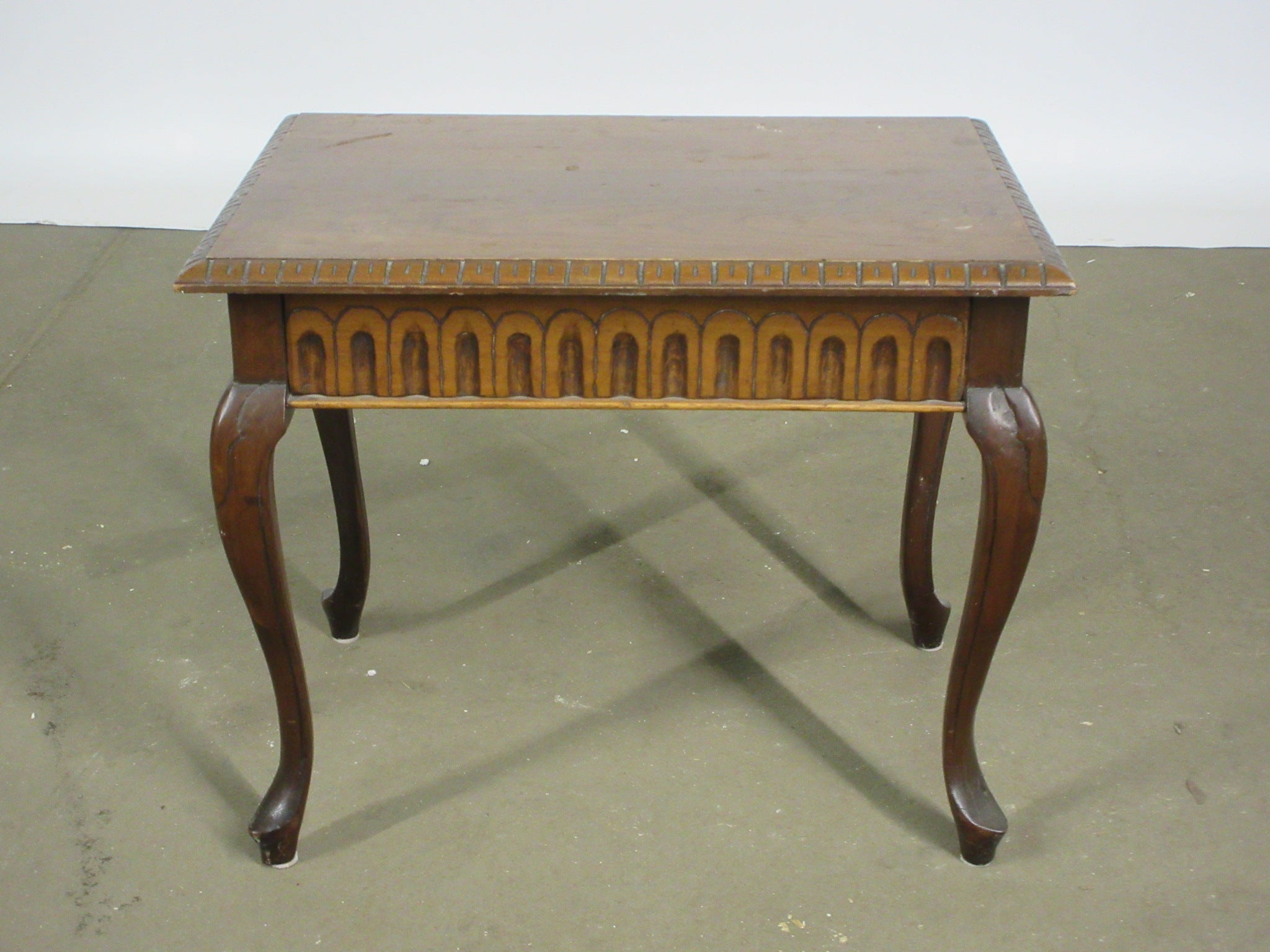 Hand Carved Wooden End Table