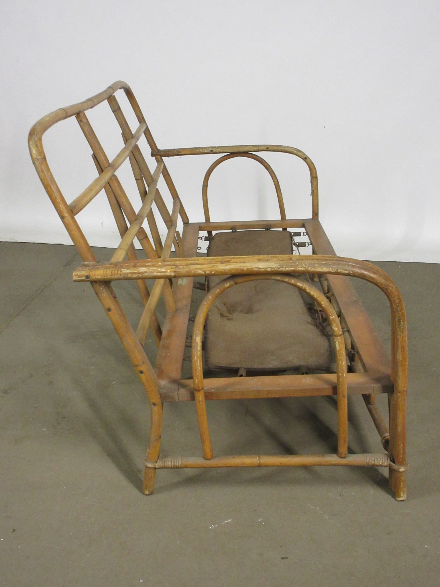 Mid Century Rattan Sofa Frame