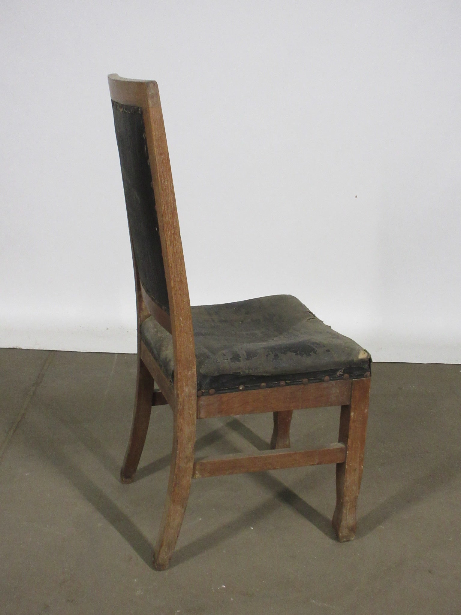 Antique Wooden Chair Upholstered Seat and Back