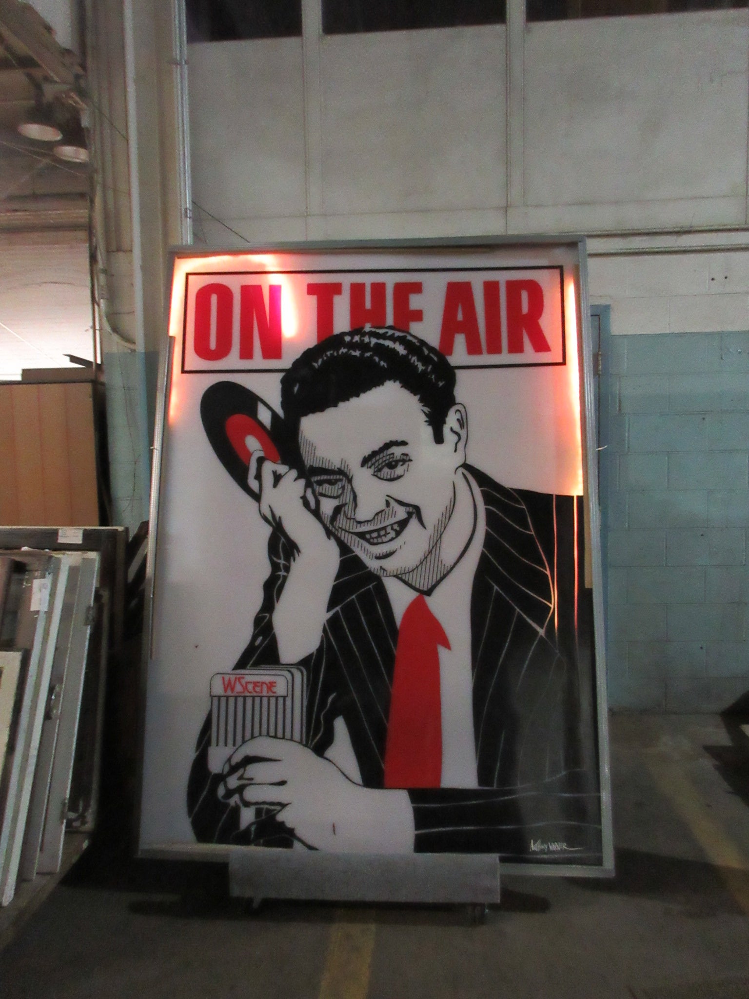 Illuminated Alan Freed Sign 5' x 7'