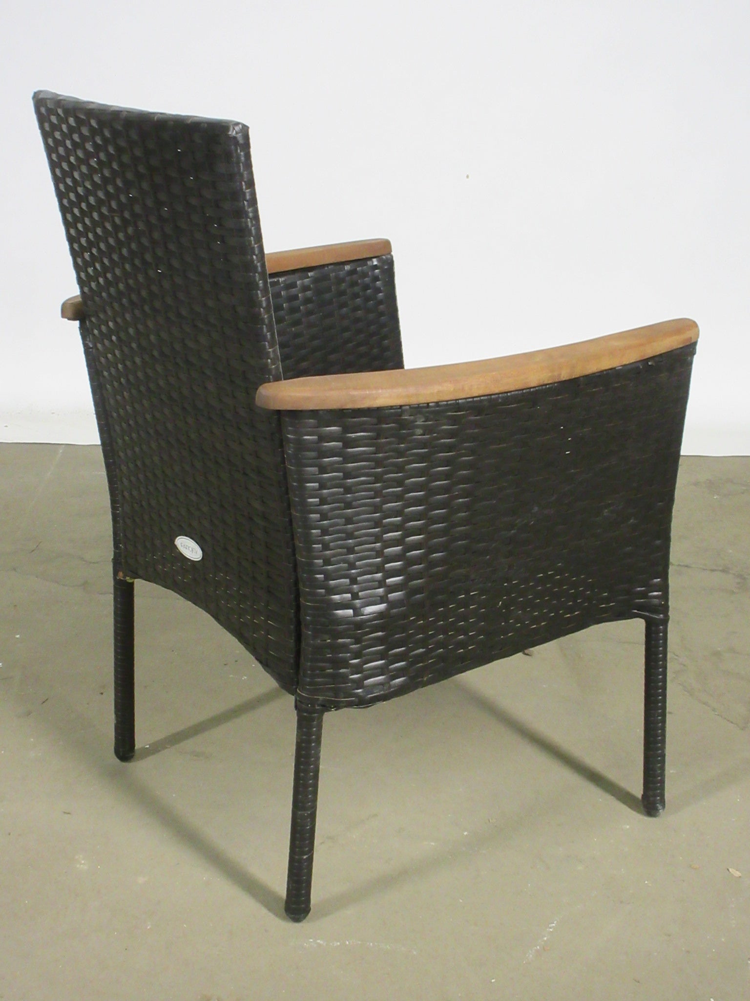 PatioJoy Wicker Wooden Arm Chairs