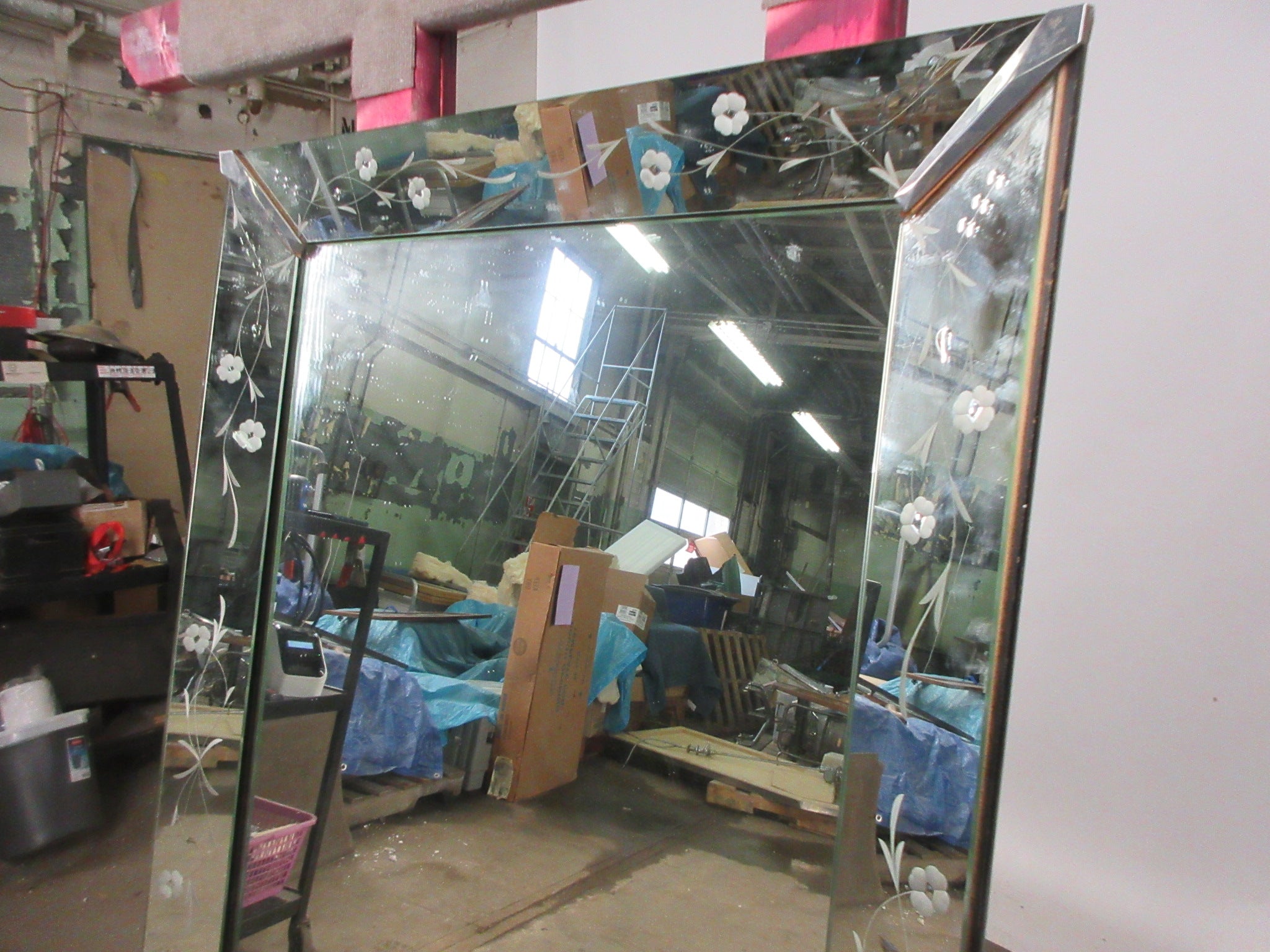 Etched Frame Oversized Mirror