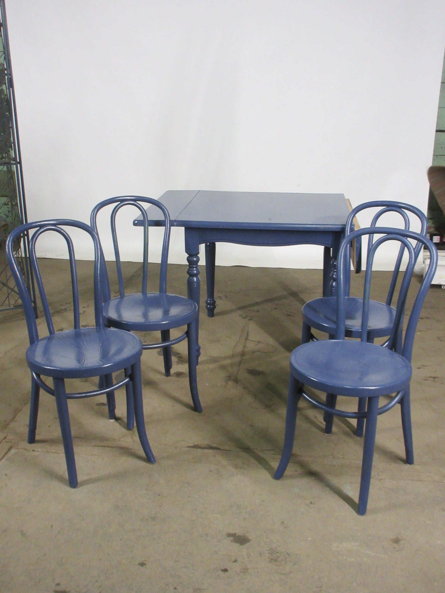 Painted Drop Leaf Table with Four Bentwood Chairs