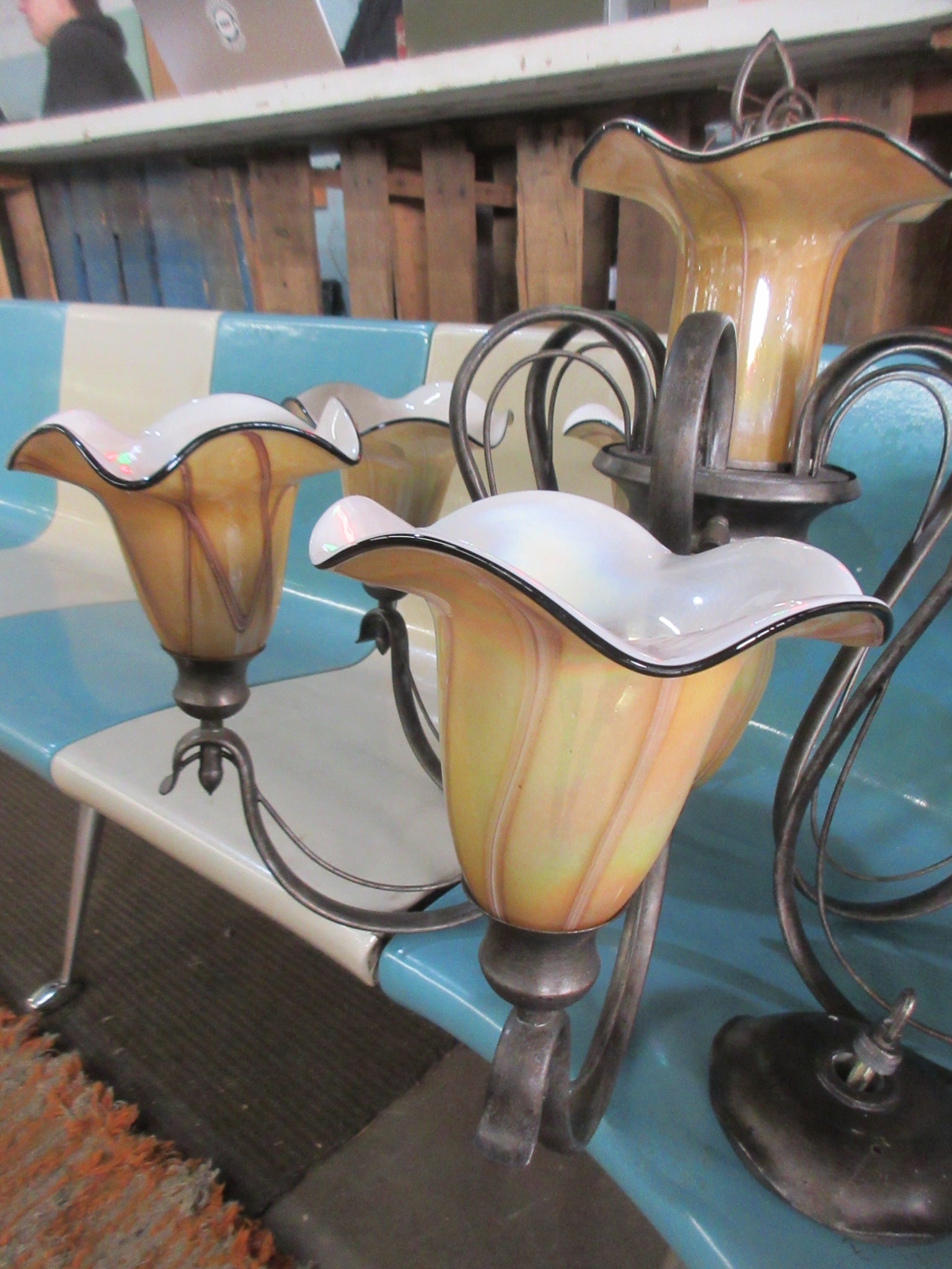 Pearlescent Tulip Shade Chandelier