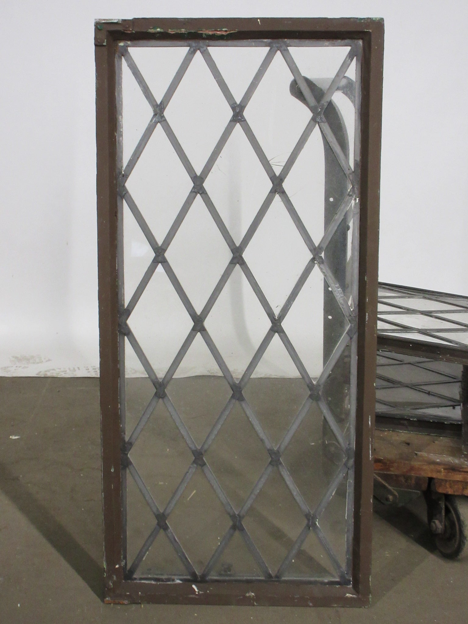 Antique Metal Casement Leaded Glass Right Swing Window
