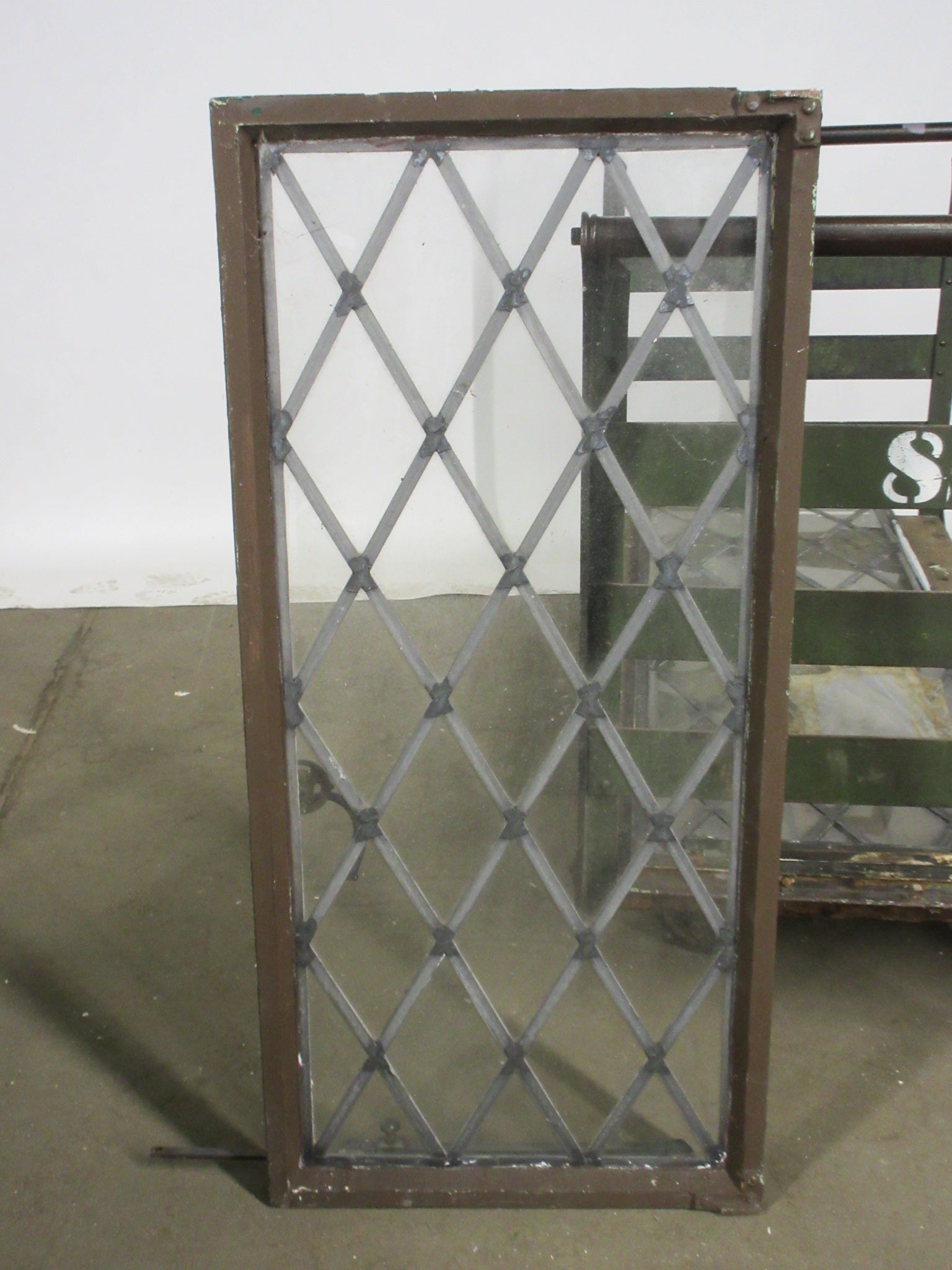 Antique Metal Casement Leaded Glass Left Swing Window