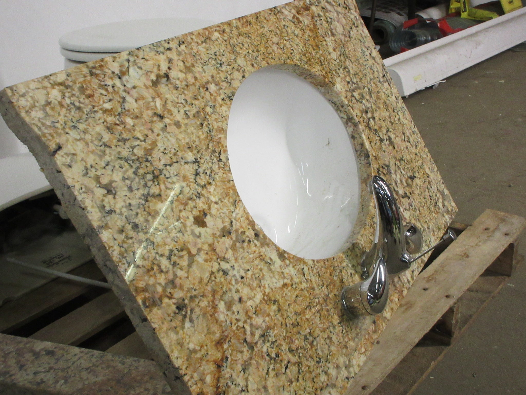 Granite Vanity Top with Sink and Backsplash