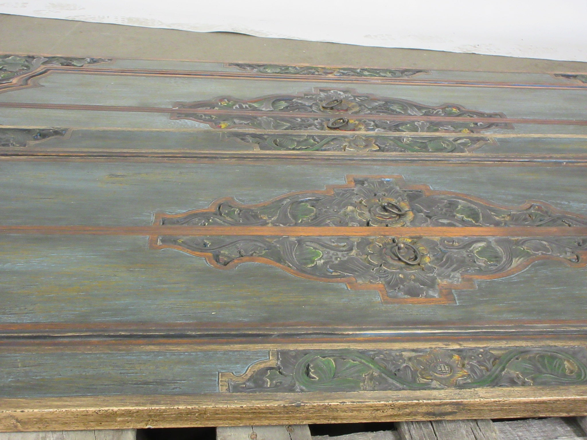 Pair of Carved Painted Doors