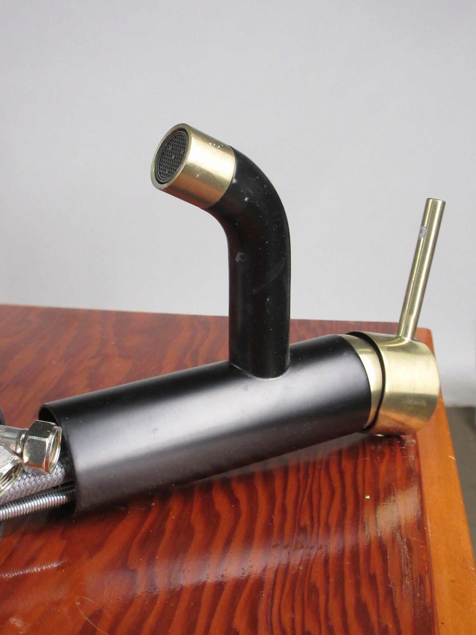 Matte Black Faucet with Gold Accent