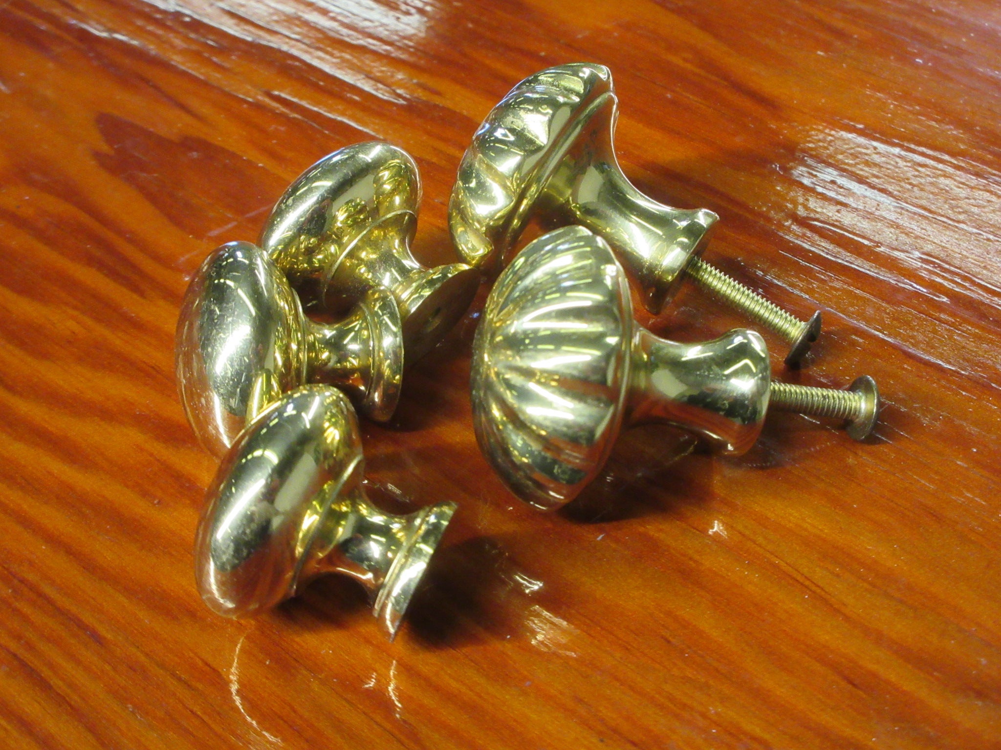 Set of Five Brass Knobs