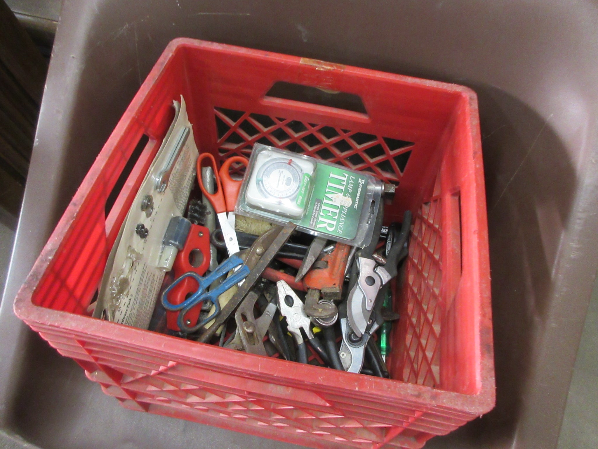 Crate of Assorted Tools