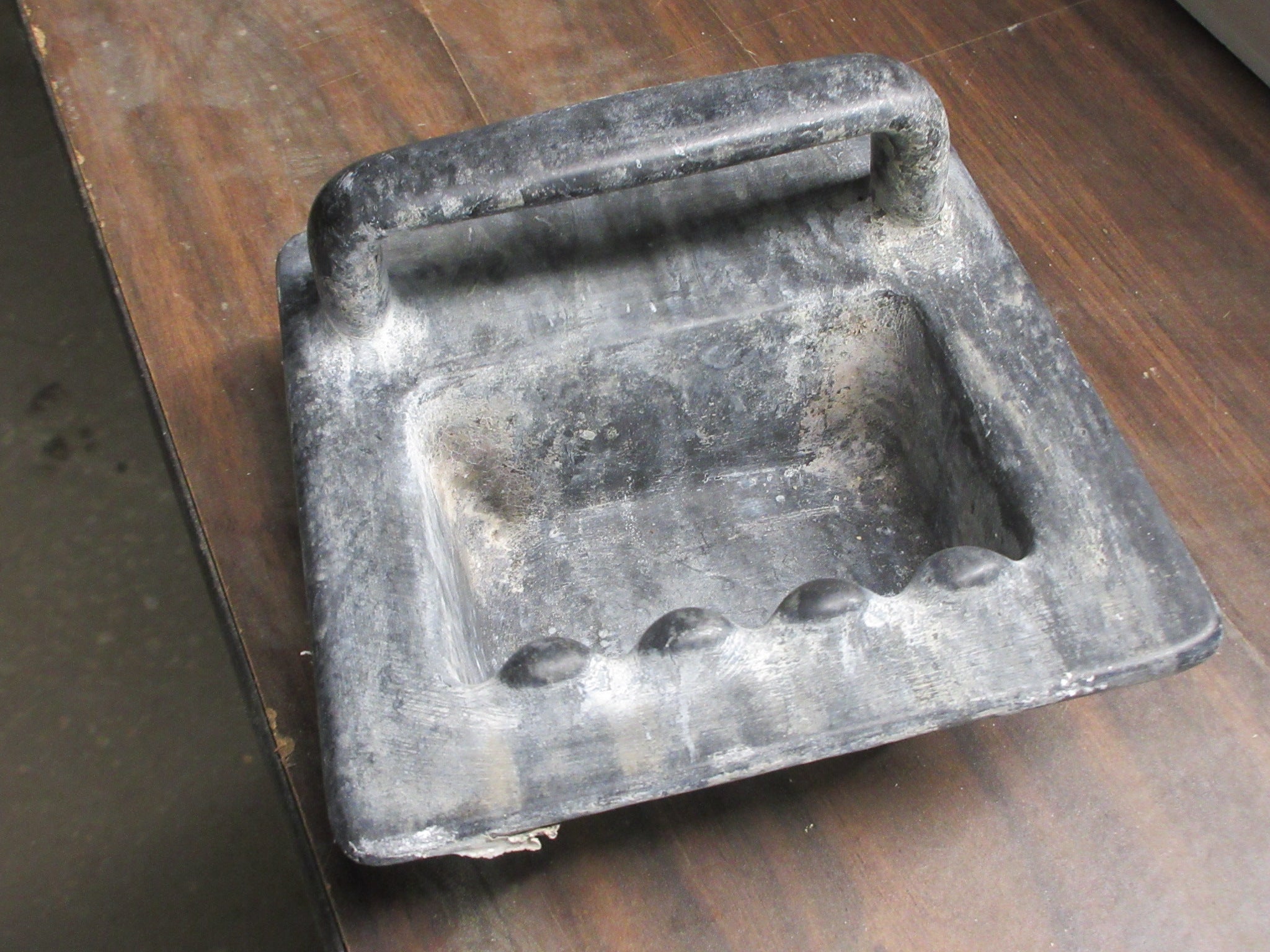 Salvaged Cast Iron Recessed Soap Tray/Grab Bar