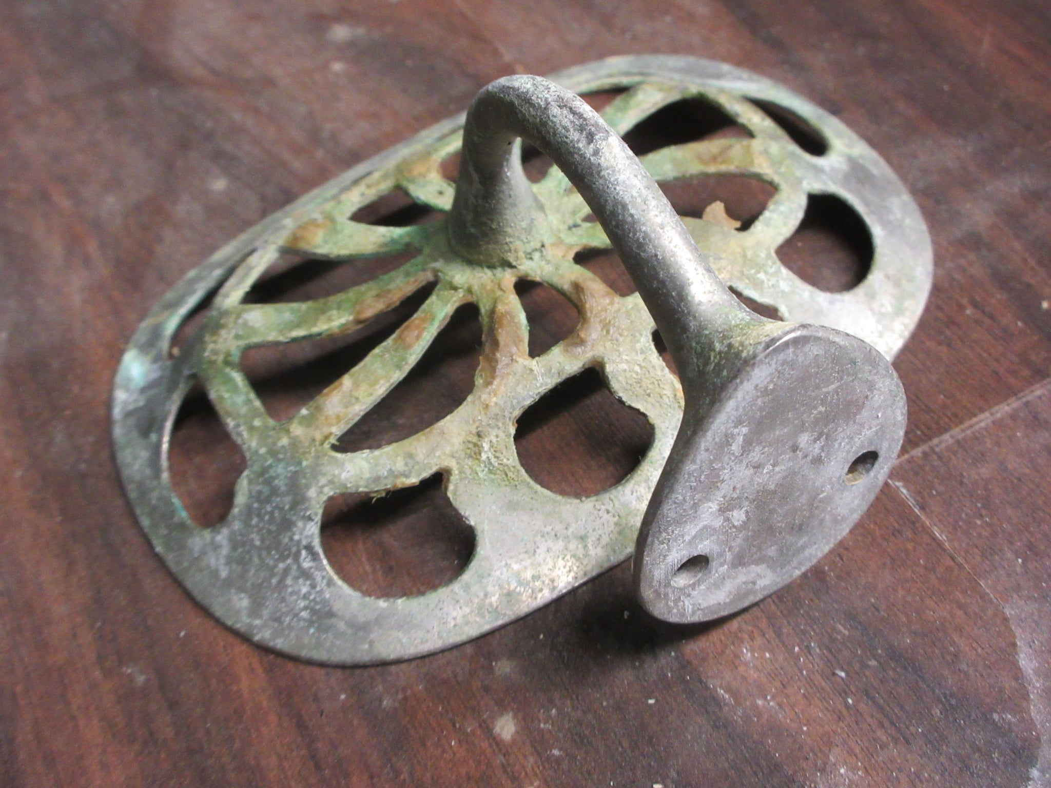 Salvaged Metal Slotted Soap Dish