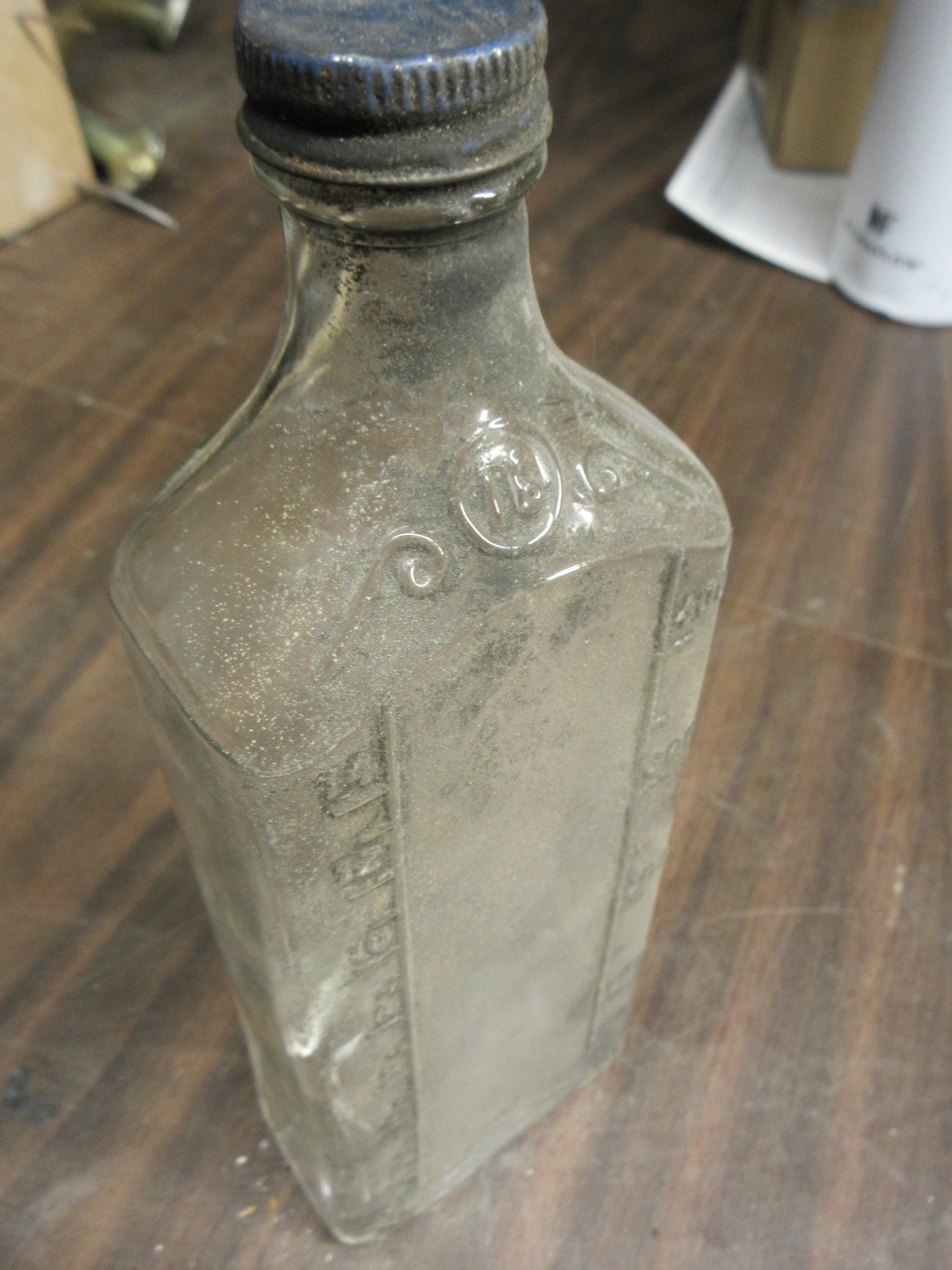Vintage Glass Bottle with Lid