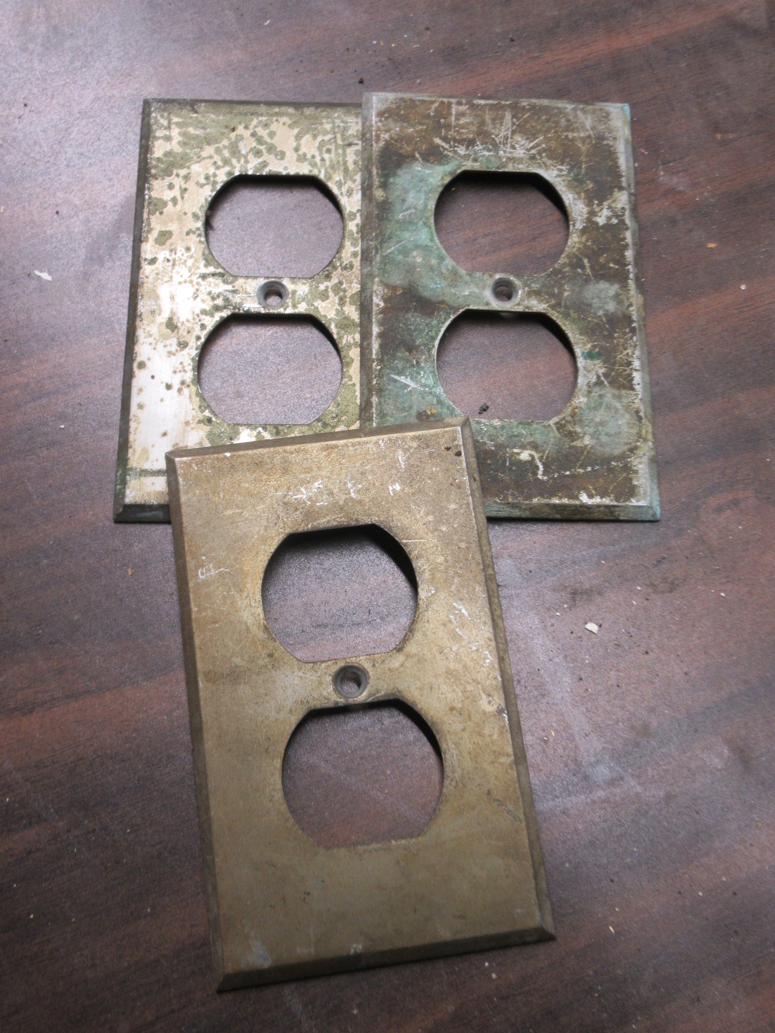 Vintage Metal Outlet Cover Plates (Lot of Three)