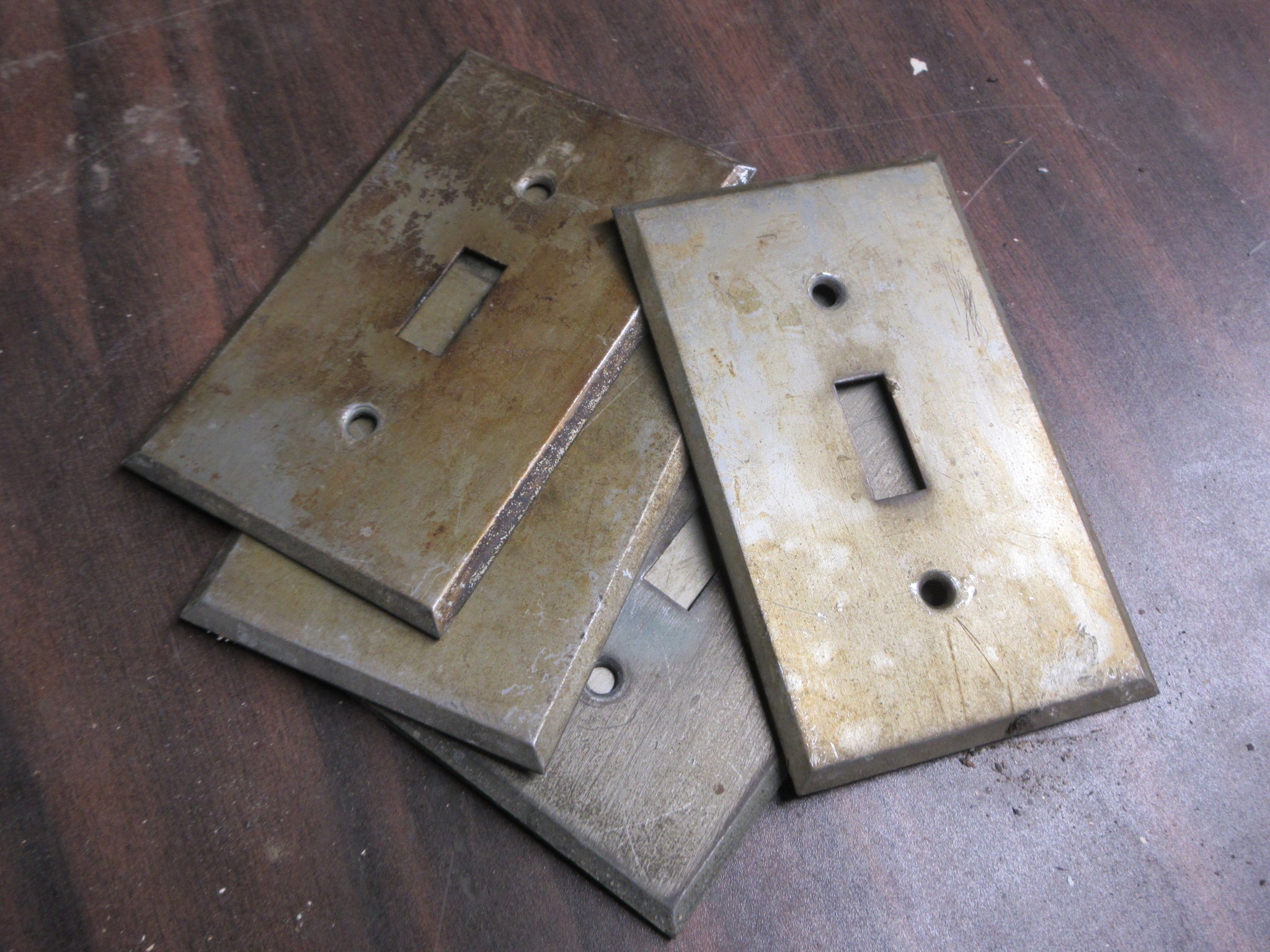 Vintage Metal Single Switch Plate Covers (Lot of Five)