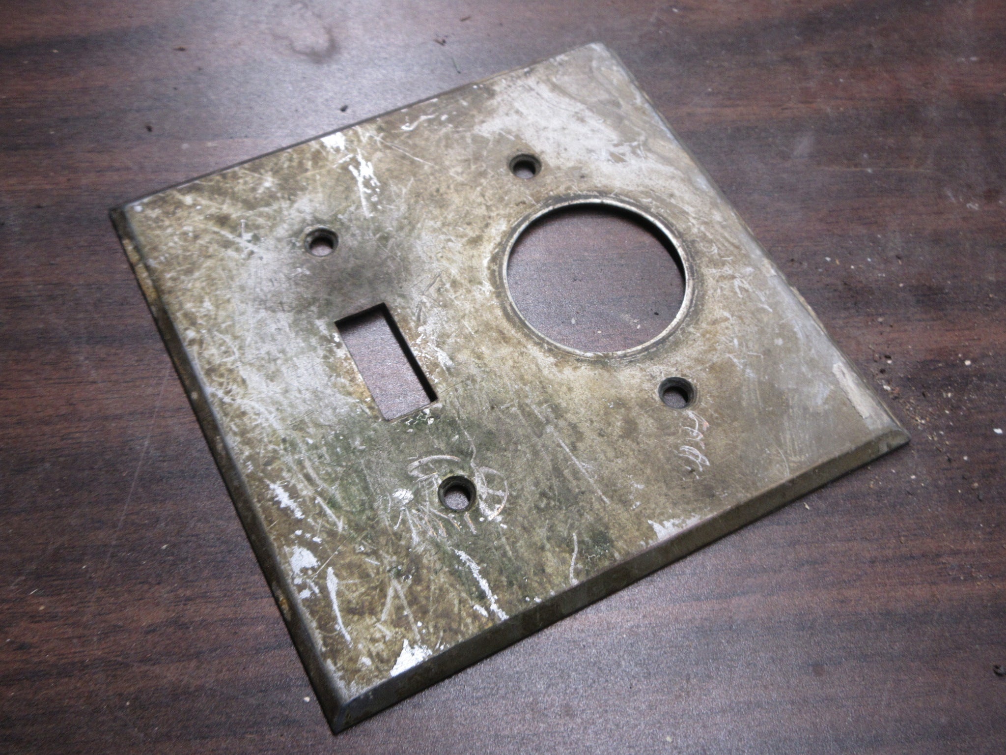 Vintage Metal Dual Switch/Dial Cover