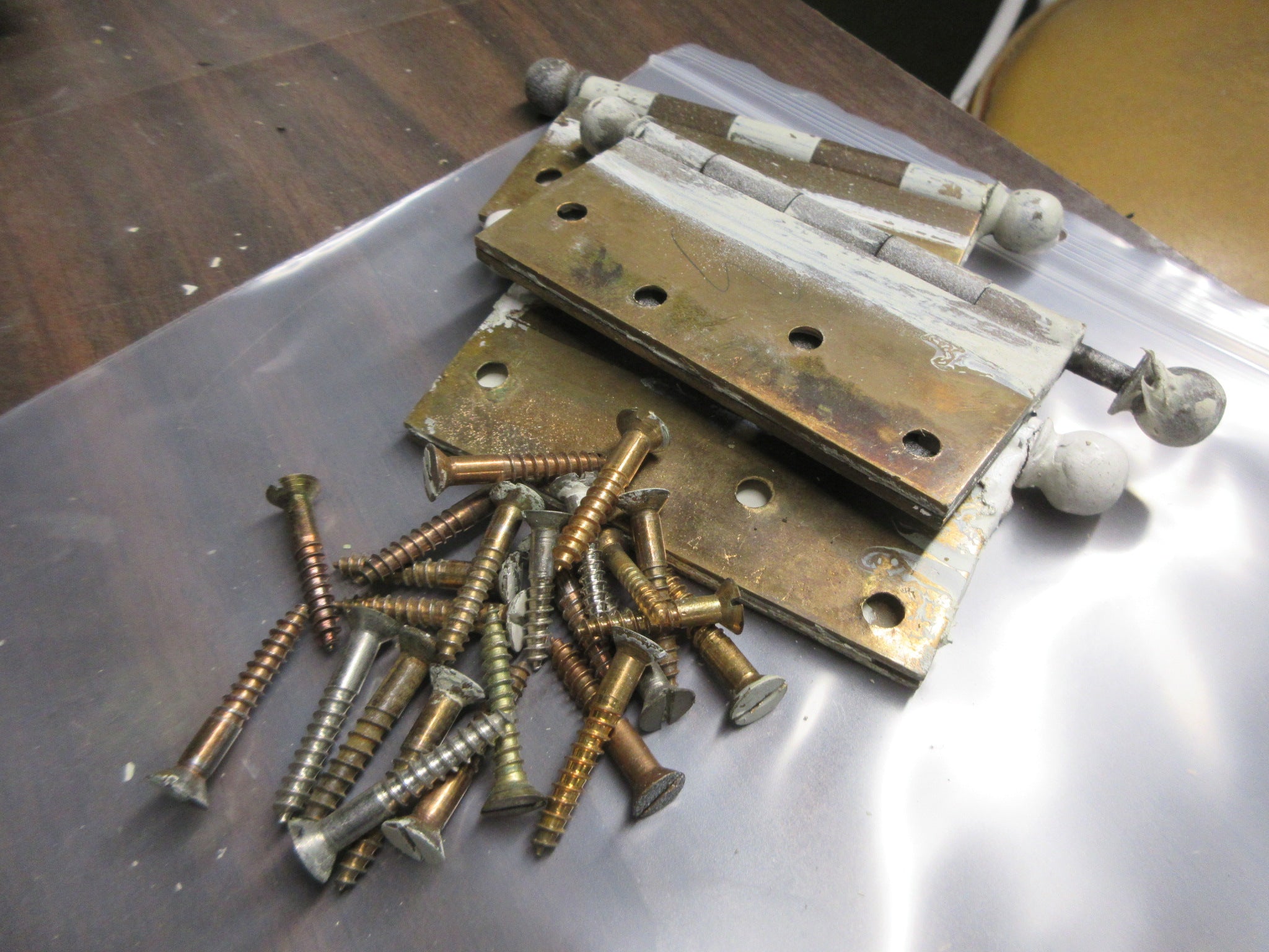 Set of Three Ball Pin Hinges with Screws