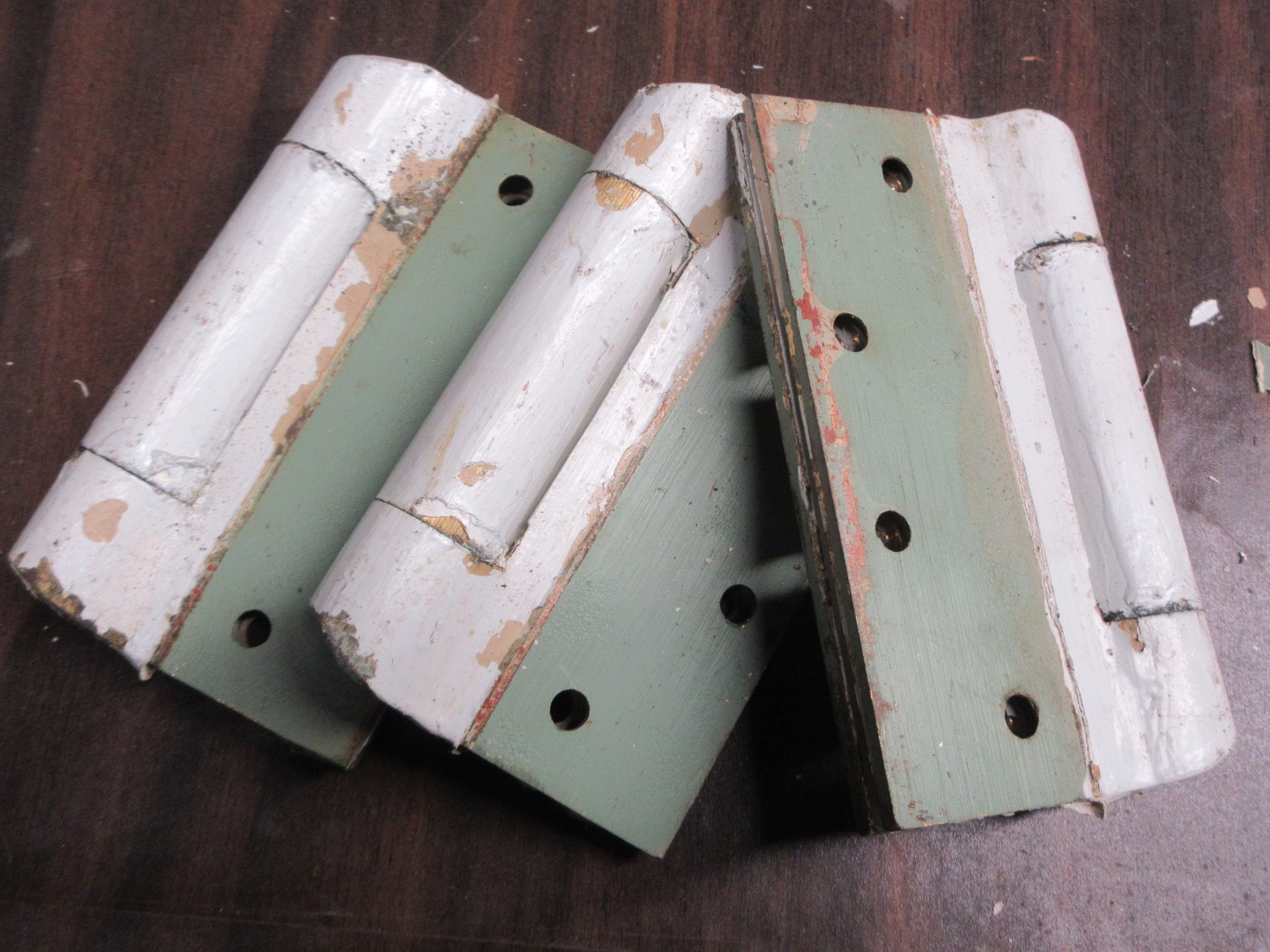Heavy Salvaged Detention Hinges (Set of three, green)