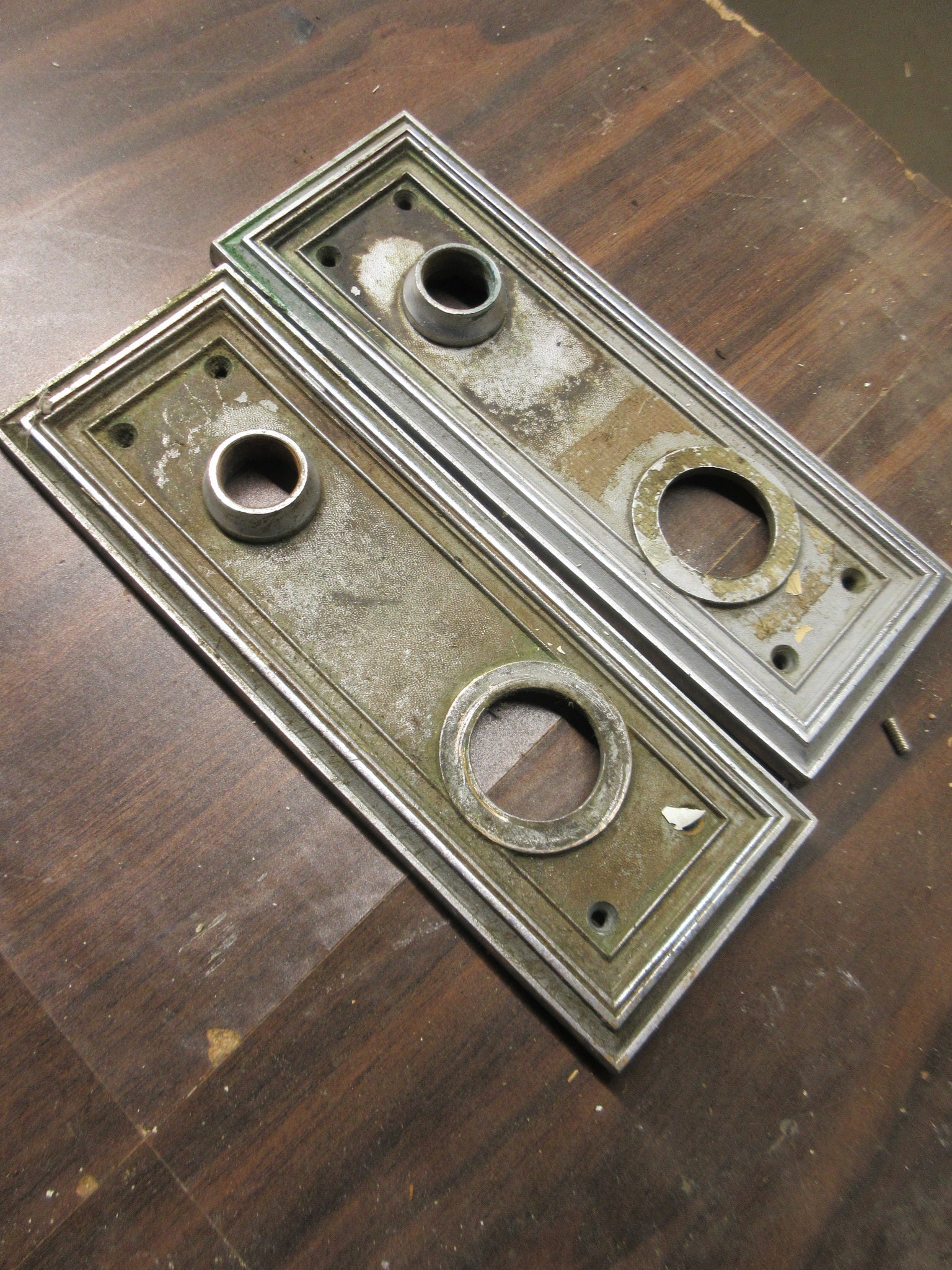 Pair of Cast Vintage Salvaged Door Plates