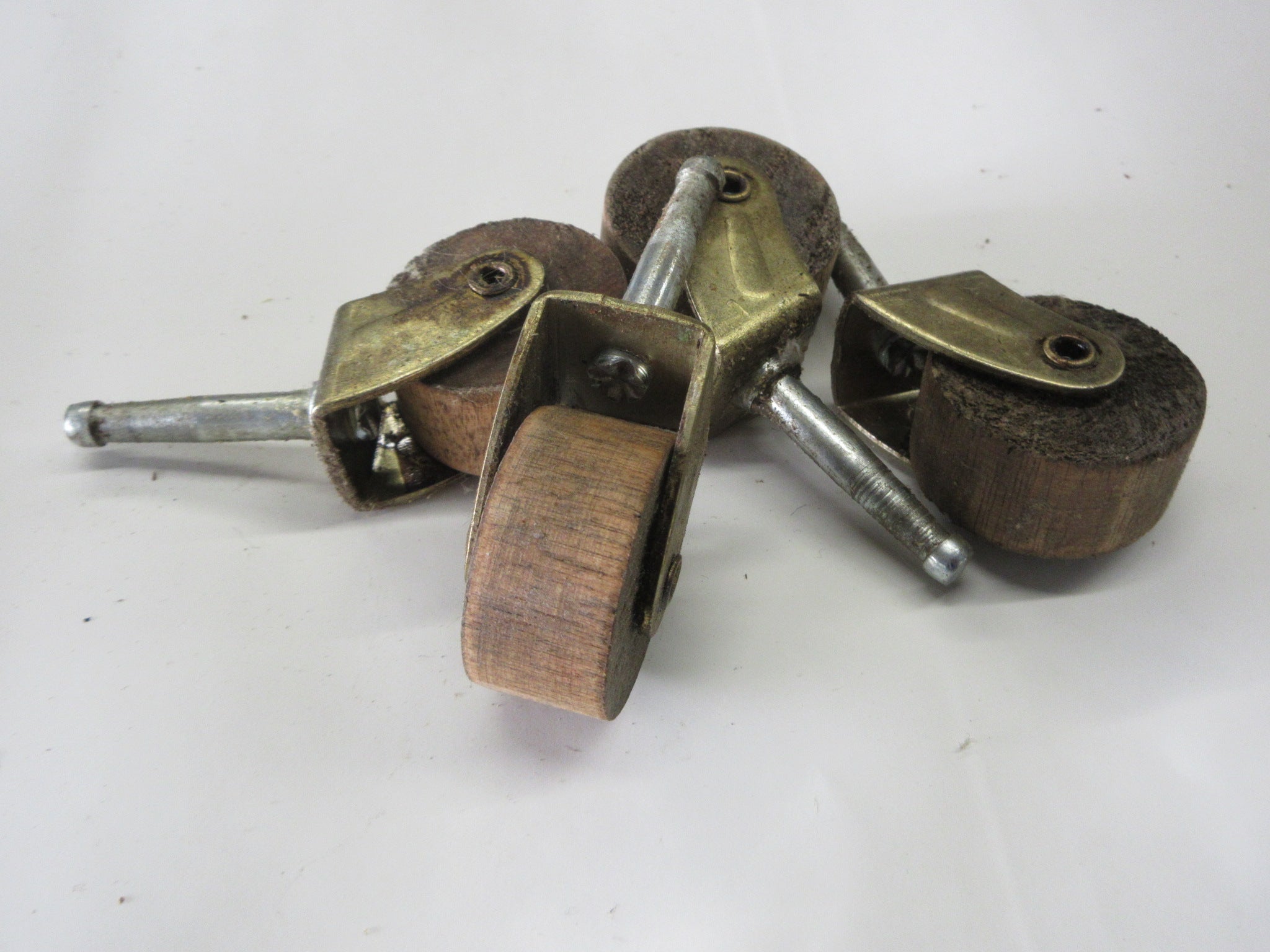 Vintage Wooden Wheel Casters (Set of Four)