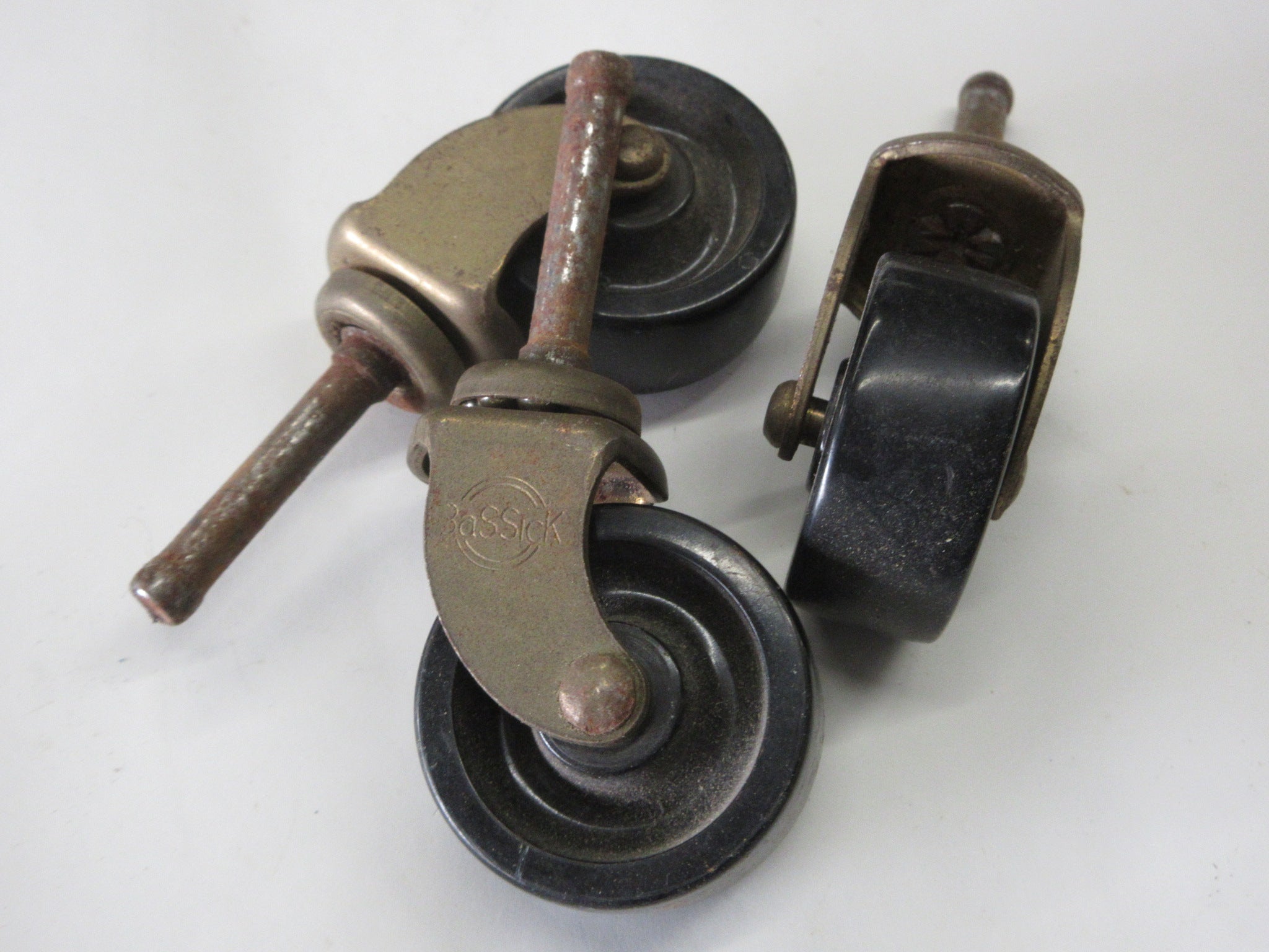 Vintage Bassick Metal Swivel Casters (Set of Three)