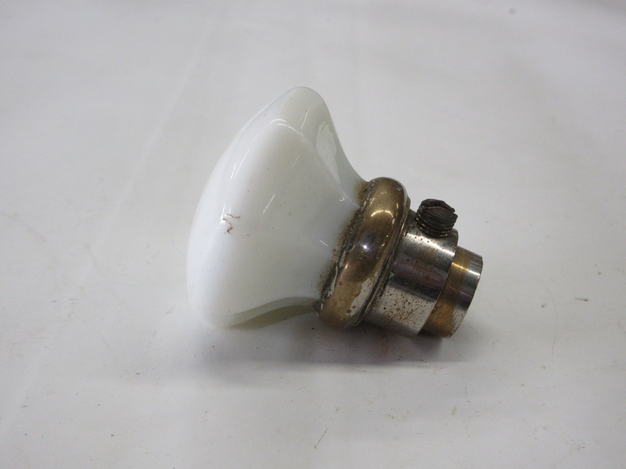 Antique Porcelain and Brass Knob