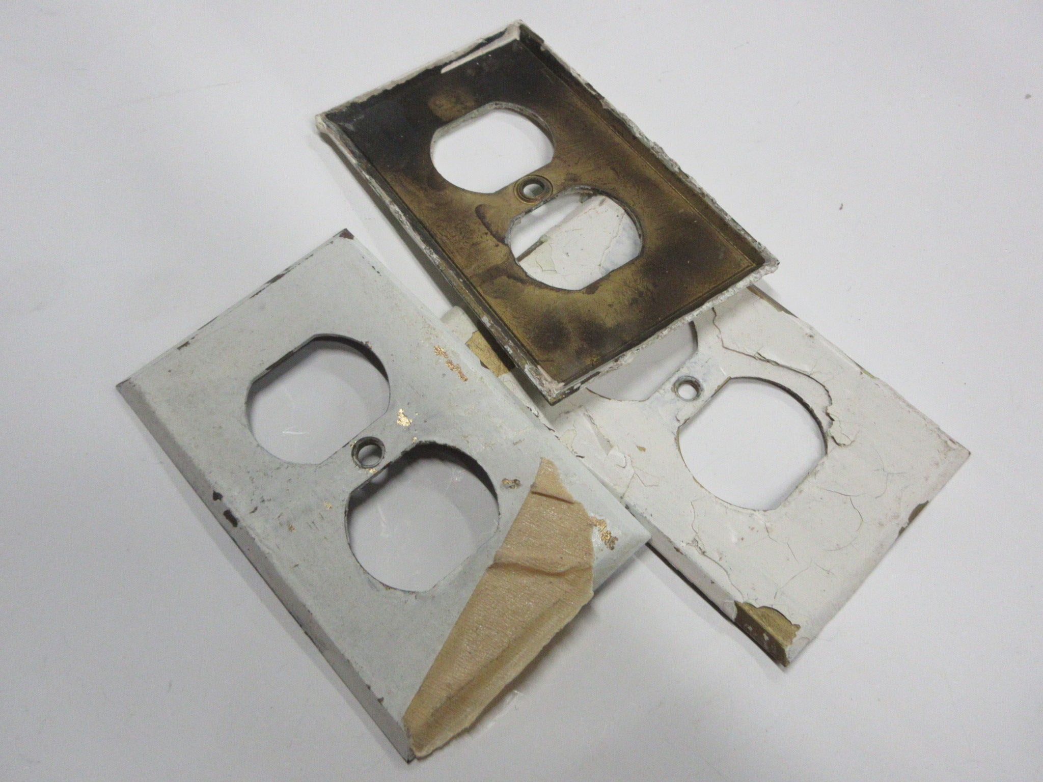 Vintage Brass Outlet Covers (Set of Three)