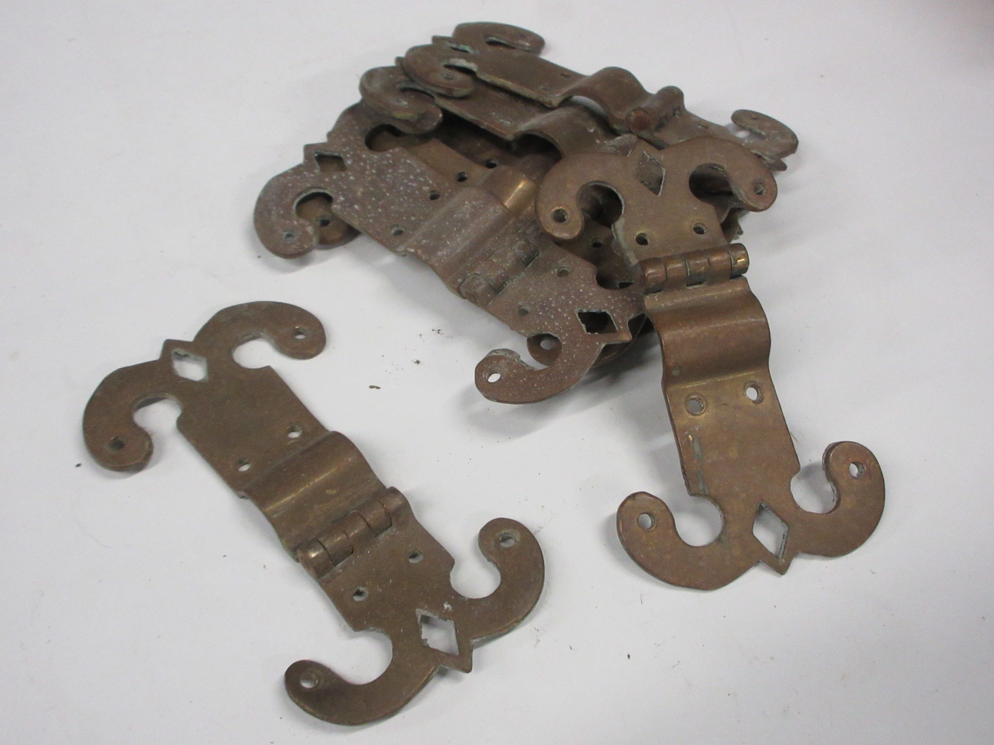 Vintage Decorative Brass Hinges (Set of Eight)